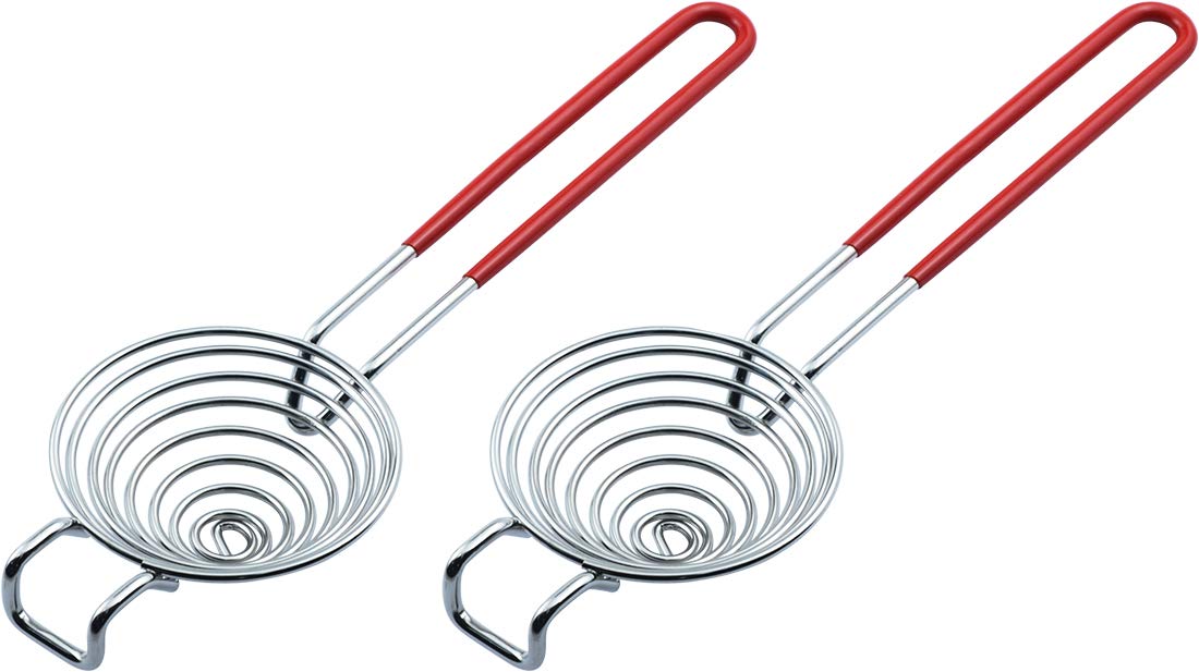Camkyde Egg Separator Food Grade Stainless Steel Egg Yolk White Separation Tool, Set Of 2 (Red)