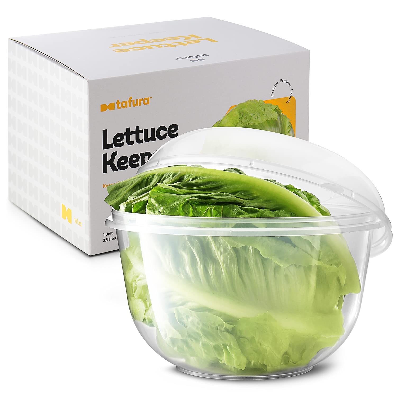 Tafura Lettuce Keeper For Fridge, Lettuce Crisper, Vegetable Saver With Cover, Lettuce Storage Container With Lid, Crisp And Fre