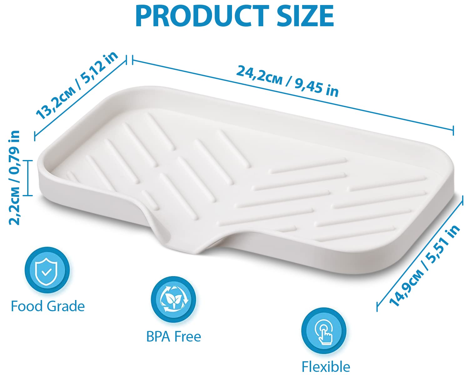 Ag Company 1 Pc Cream Silicone Sink Tray For Dish Sponge Holder | Silicone Sponge Holder For Kitchen Sink | Soap Tray For Kitche