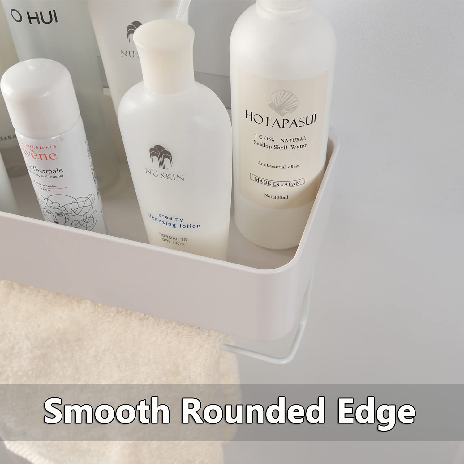 Mornite Bathroom Wall Organizer Shelf Storage Adhesive, Small Apartment Restroom Essentials Shower Caddy Suction Green