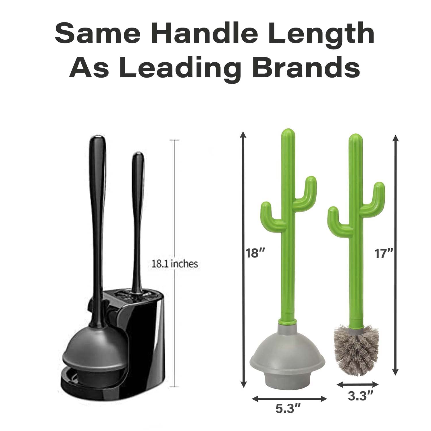 Allobub Cactus Toilet Plunger And Brush Set For Bathroom Cleaning - 1 Set