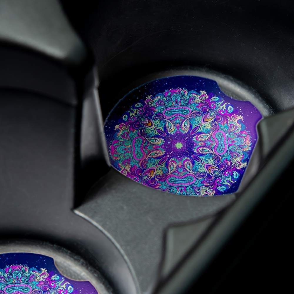 Scared Eye | Car Coasters For Drinks Set Of 2 | Perfect Car Accessories With Absorbent Coasters. Car Coaster Measures 2.56 Inche