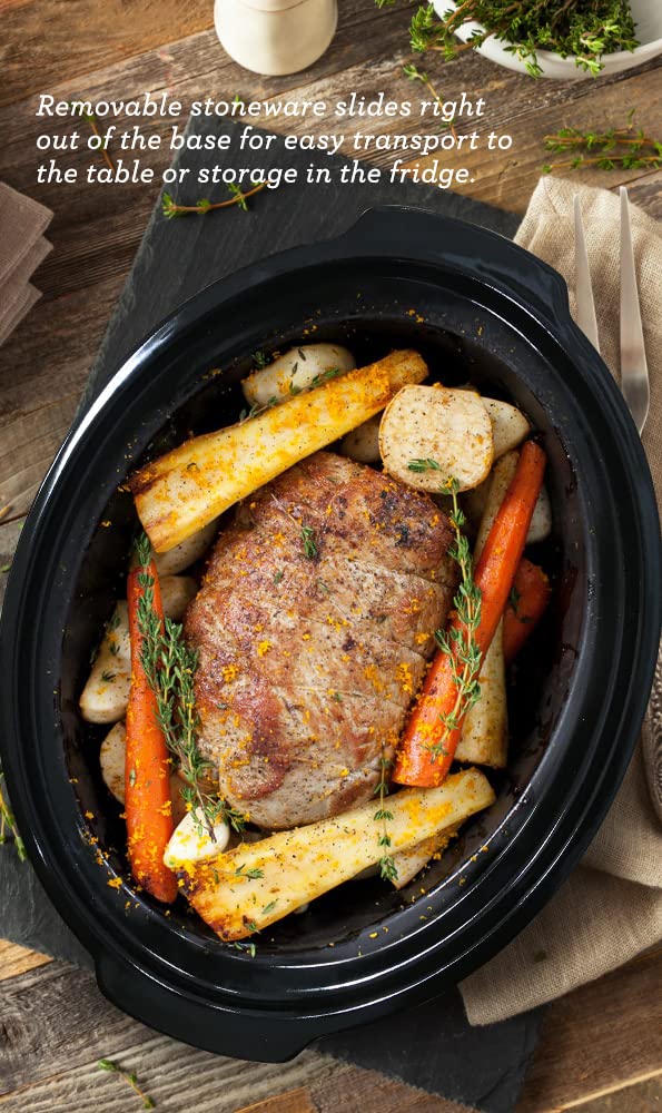 Elite Gourmet Mst-900Rxt# Electric Ceramic Xl Jumbo Slow Cooker, Adjustable Temp, Entrees, Sauces, Stews & Dips, Dishwasher Safe