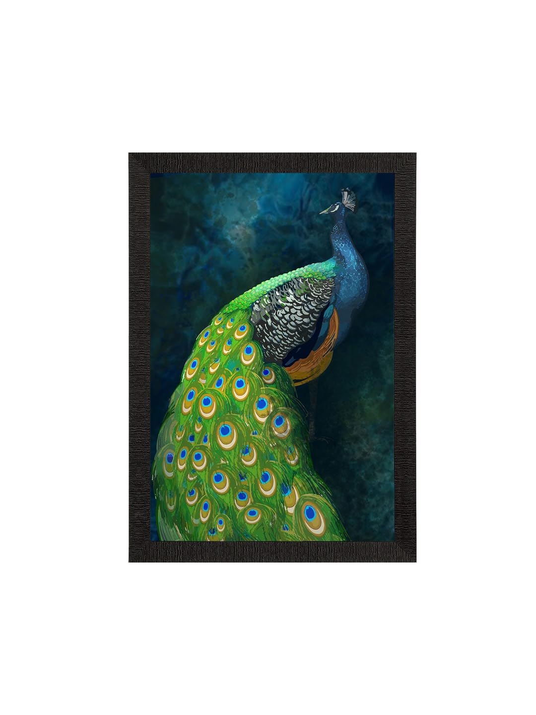 Ecraftindia Peacock Satin Matt Texture Uv Art Painting, Multicolour, One Size (Fpr2Abr107)