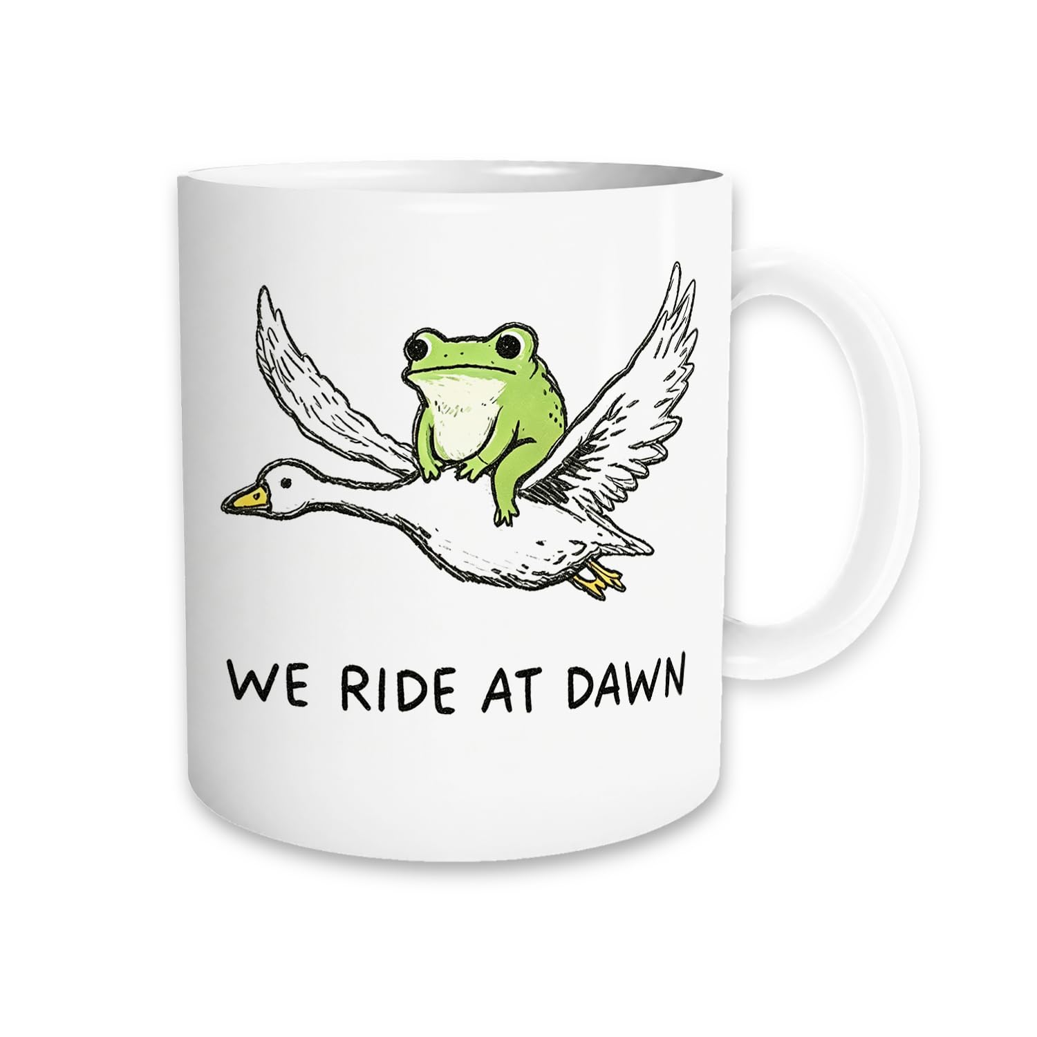 UNCDLV Funny Frog and Goose Ceramic Coffee Mug 11 oz