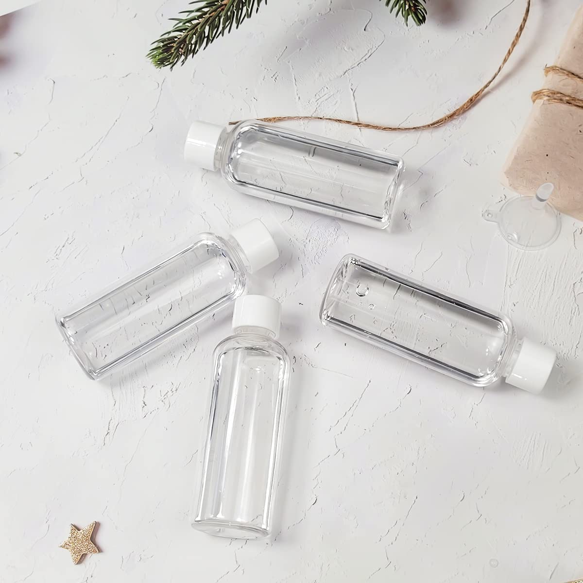4Pcs Travel Bottles,100Ml Refillable Clear Empty Plastic Travel Size Containers Bottles With Screw Lids For Toiletries,Soap,Sham