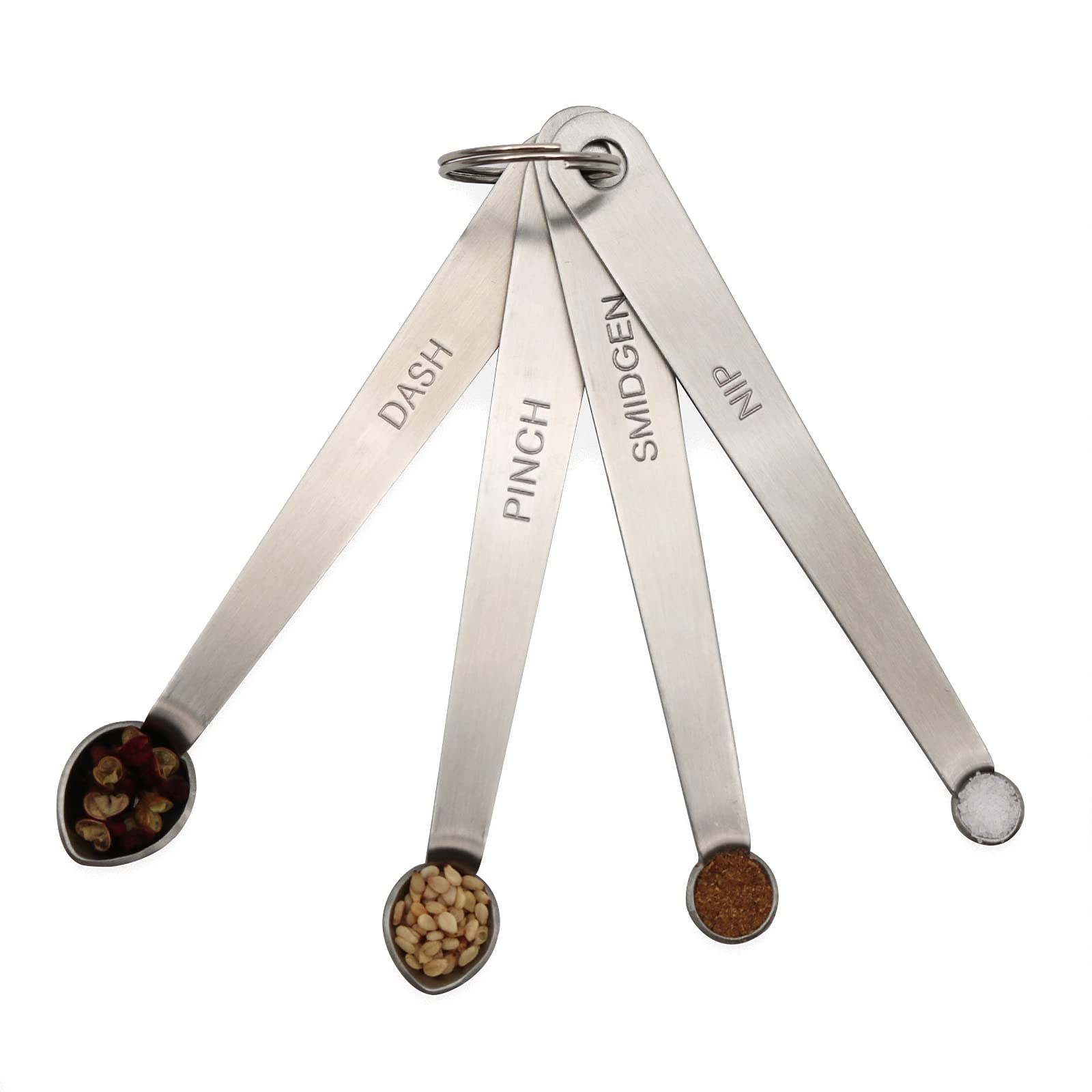 1/8,1/16,1/32,1/64 Tsp (Dash, Pinch, Smidgen, Nip) Mini Measuring Spoons, Heavy Duty Stainless Steel Measuring Spoons, Small Mea