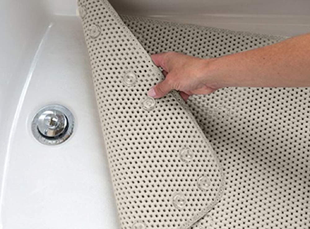 Deluxe Bathtub Mat Non Slip  Soft Foam Bath Mats for Bathroom Tub  Bathtub Mat with Drain Holes  Suction Cups- 36 X 17 - Grey