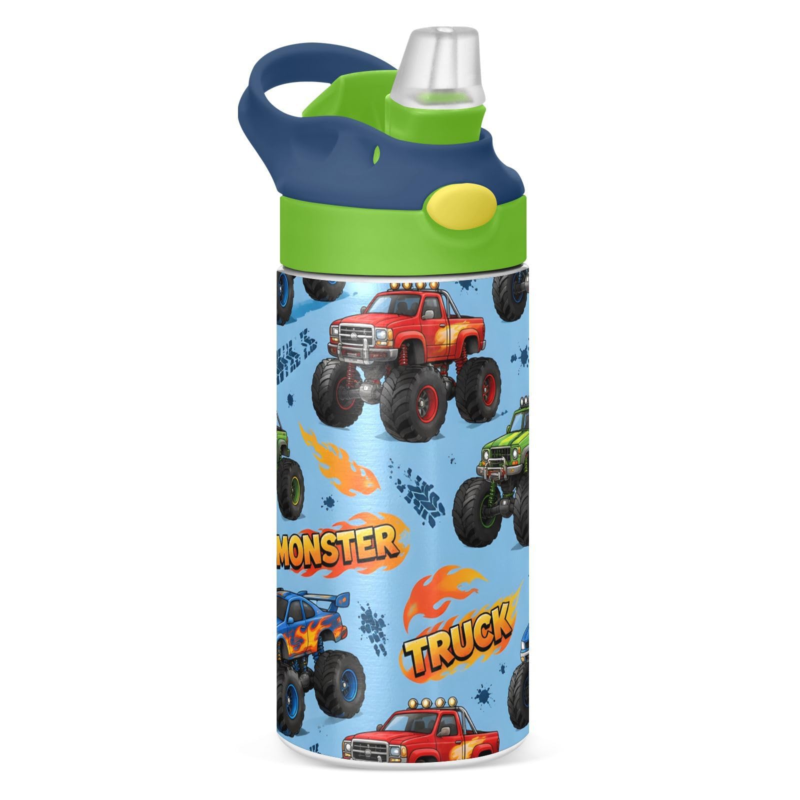 Boys Water Bottle Monster Truck Stainless Steel Insulated kids Water Bottle