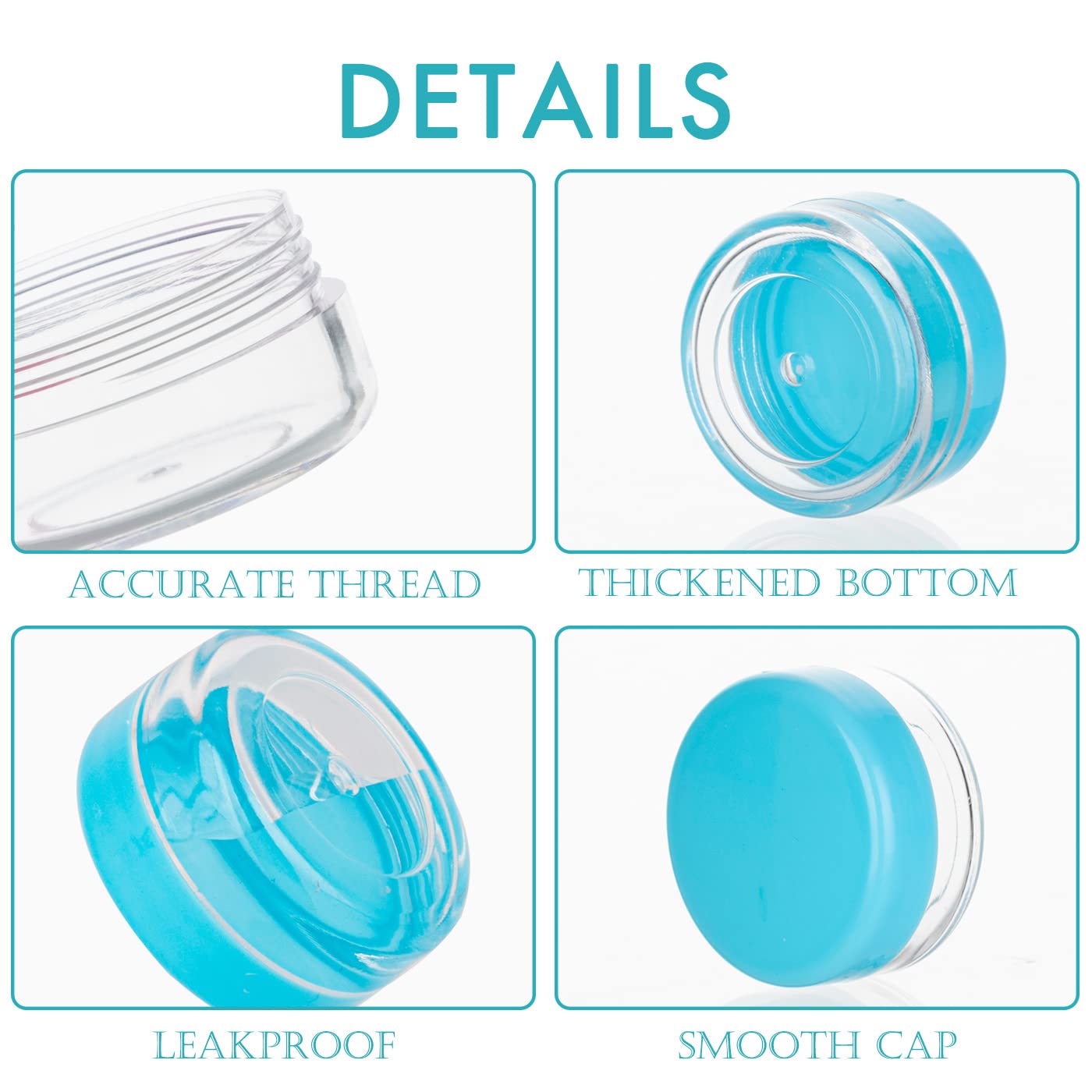 10 Gram Containers With Lids, Tiny Sample Containers, Cosmetic Sample Jars, Bpa Free Lip Balm Containers For Makeup, Lotion, Eye