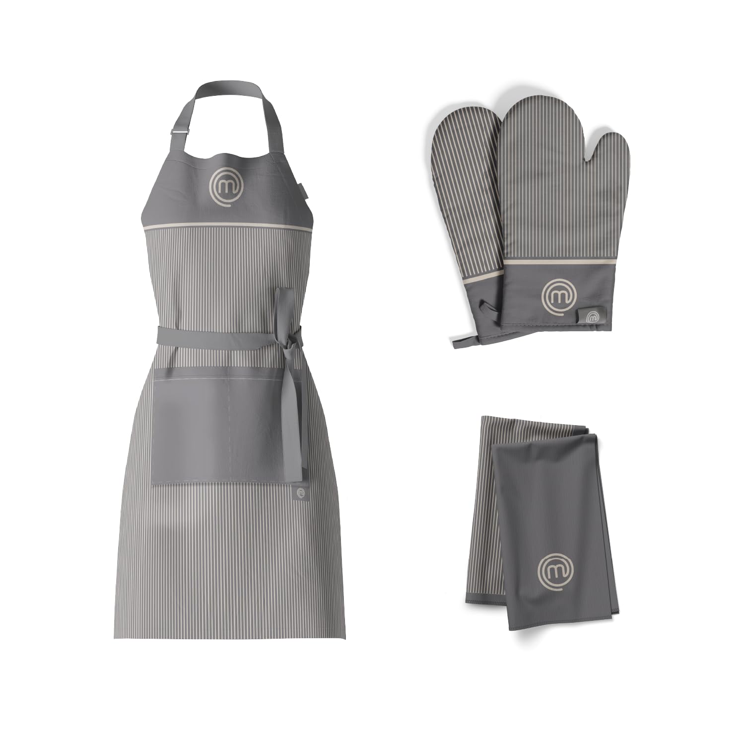 Masterchef Kitchen Set Of Cooking Gifts For Men & Women, 5Pc Set Includes Chef Apron, Pair Of Oven Mitts & 2 X Kitchen Towels, P