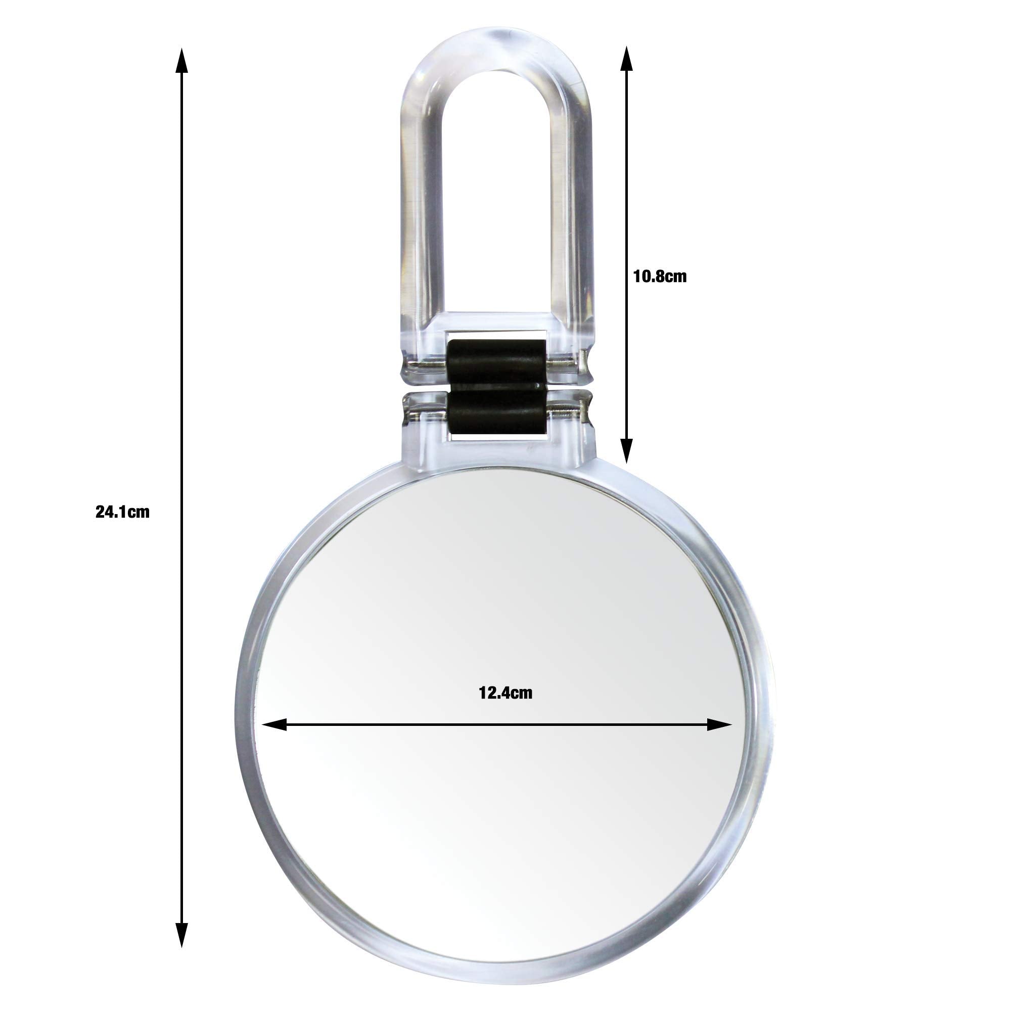 Danielle Creations 5.5-Inch Folding 2-Sided Hand Mirror, 10X Magnification, Acrylic