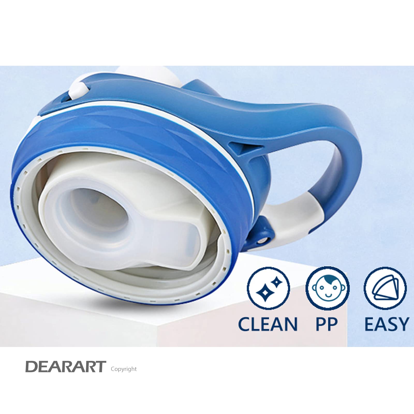 Dearart 2-Pack 26Oz Blue Water Bottle And Grey Water Bottle Without Straw Wide Mouth, Bpa Free Autoseal Has Handle Easy Carried,