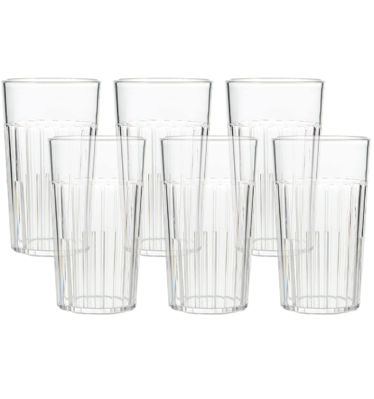 Arrow 6 oz Clear Plastic Tumblers - 6 pk - Break-Resistant Drinking Glasses for Indoor & Outdoor Use - Dishwasher Safe - BPA Fre