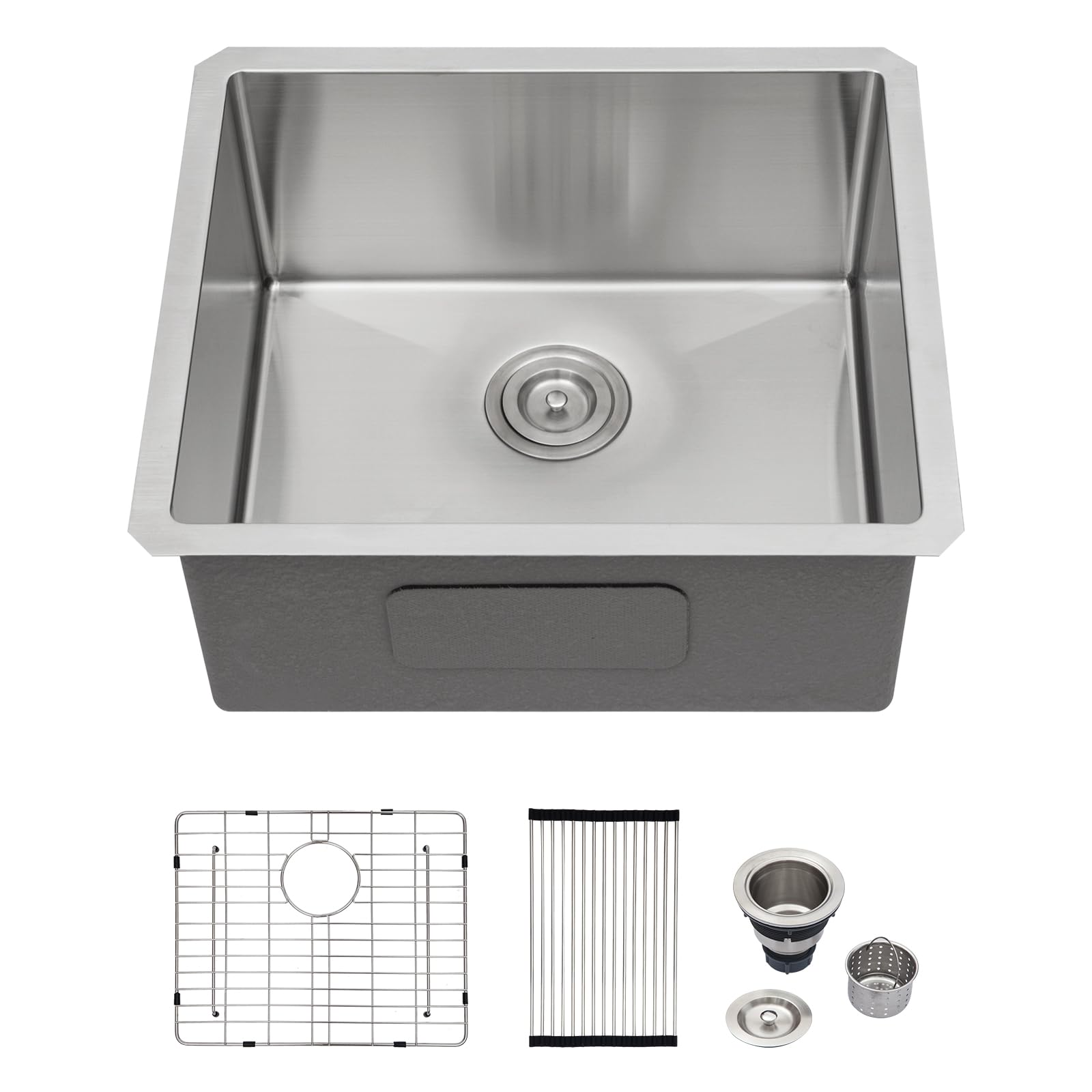 21 Bar Sink Undermount - Logmey 21 X 18 Inch Undermount Kitchen Sink 18 Gauge Stainless Steel Deep Single Bowl Bar Prep Sink