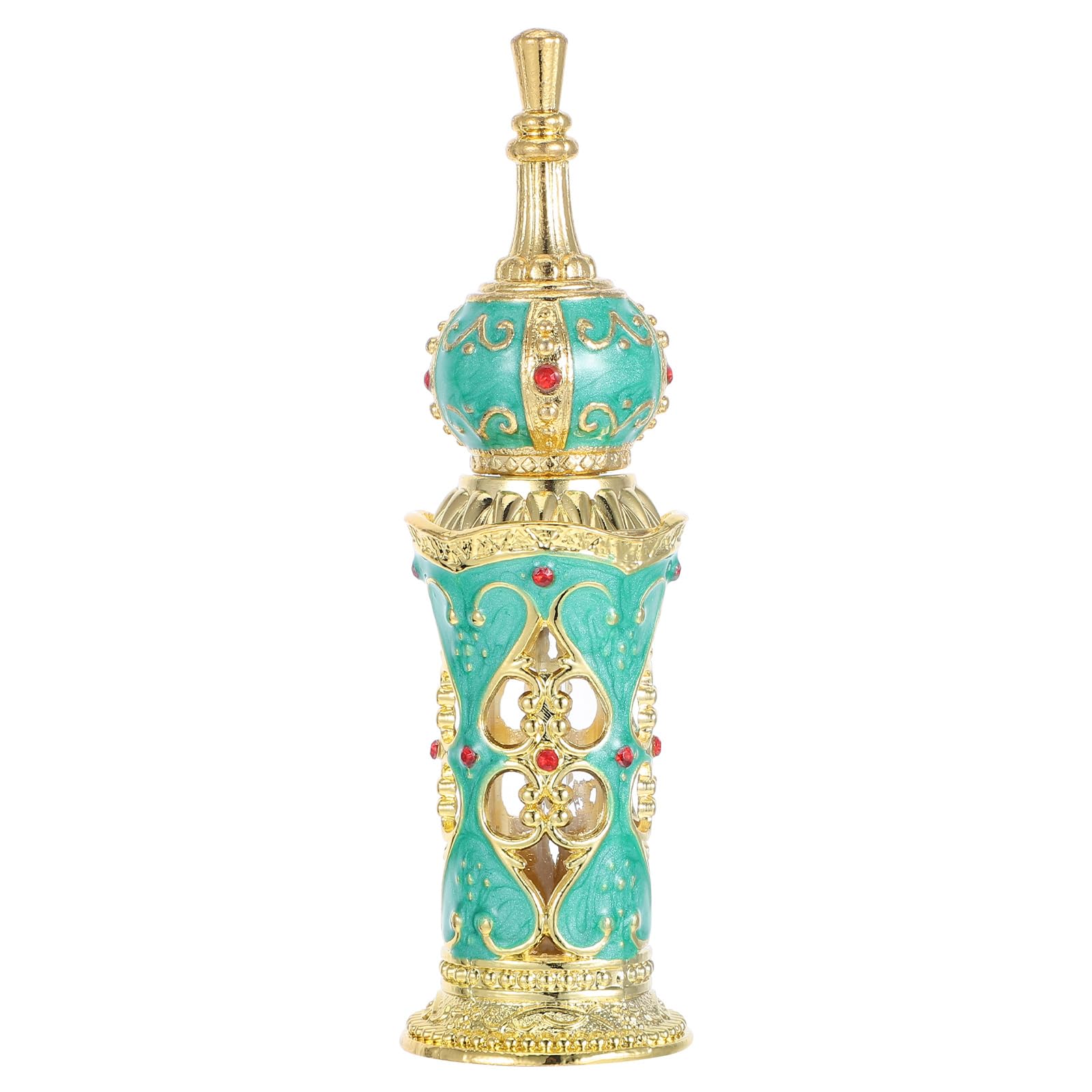 Operitacx Women Perfume Bottle 4.72In Middle Eastern Vintage Style Empty Glass Essential Oil Container Refillable for Travel Wed