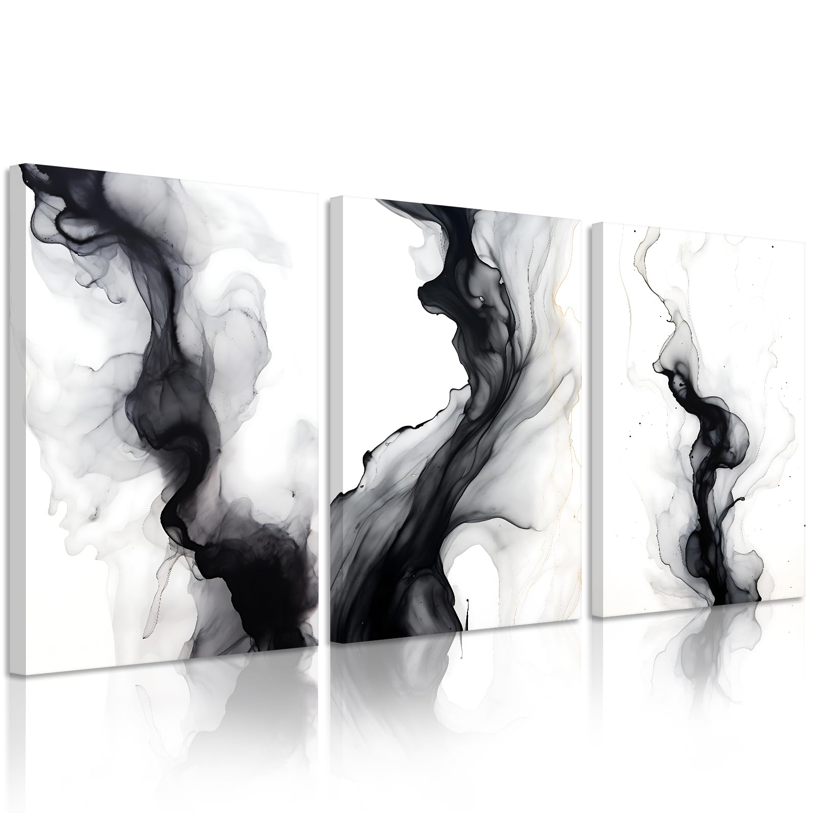 Black White Abstract Wall Art Decor Set Of 3 Modern Wall Art Minimalist Canvas Wall Decor Black White Abstract Prints Modern Pic
