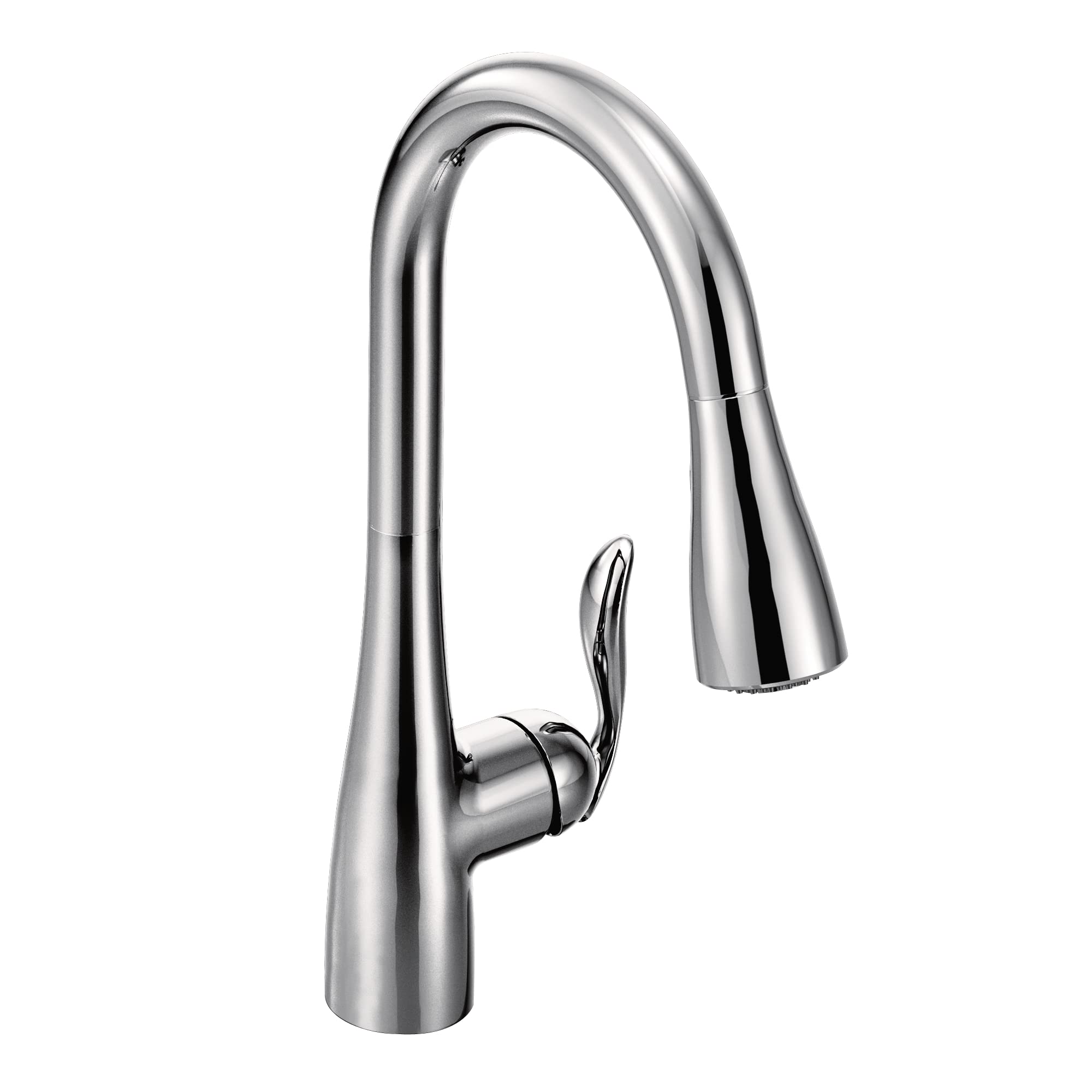 Moen Arbor Chrome One-Handle Kitchen Faucet With Pull Down Sprayer Featuring Power Boost And Reflex, 7594C