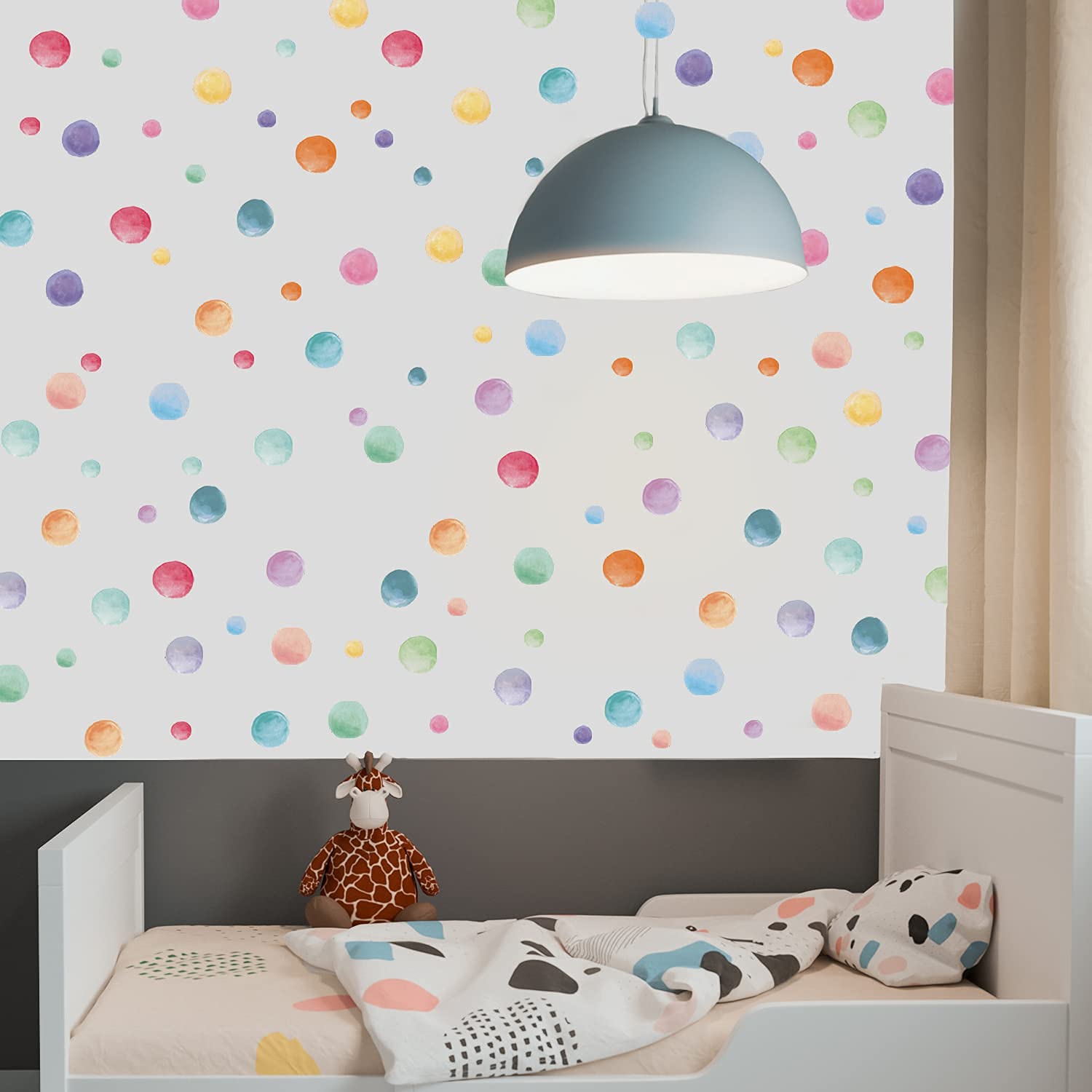 123 Pcs Pastel Polka Dots Wall Stickers  Colorful Round Wall Decal  Peel and Stick Rainbow Wall Stickers  Multicolor Circle Window Clings Decoration for Nursery Wallpaper Kids Bedroom Classroom Wall Decor