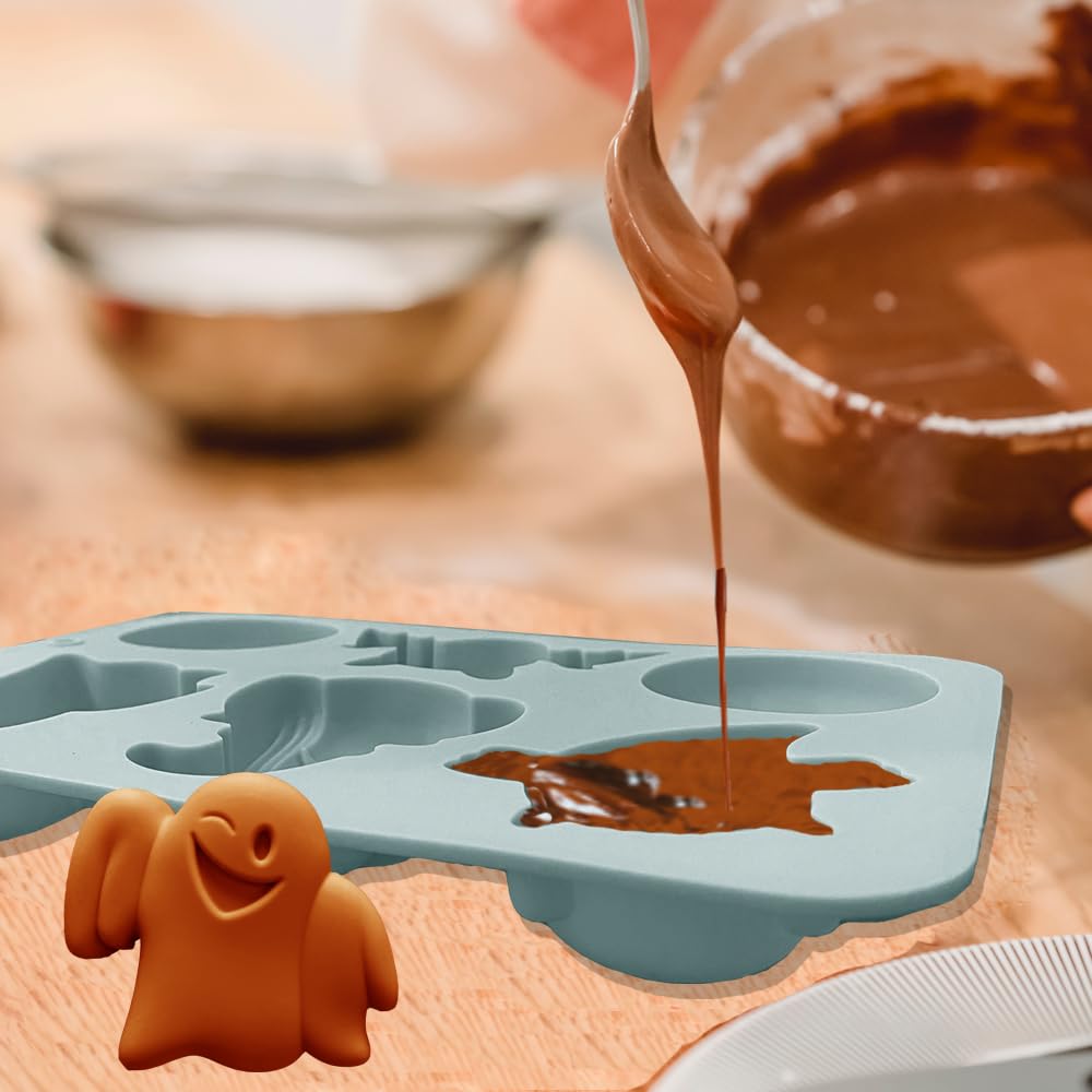 Cartoon Spooky Silicone Molds, 2 Pack Halloween Themed Elf Molds For Aromatherapy Candles Chocolate Pudding Dessert Jelly Handma