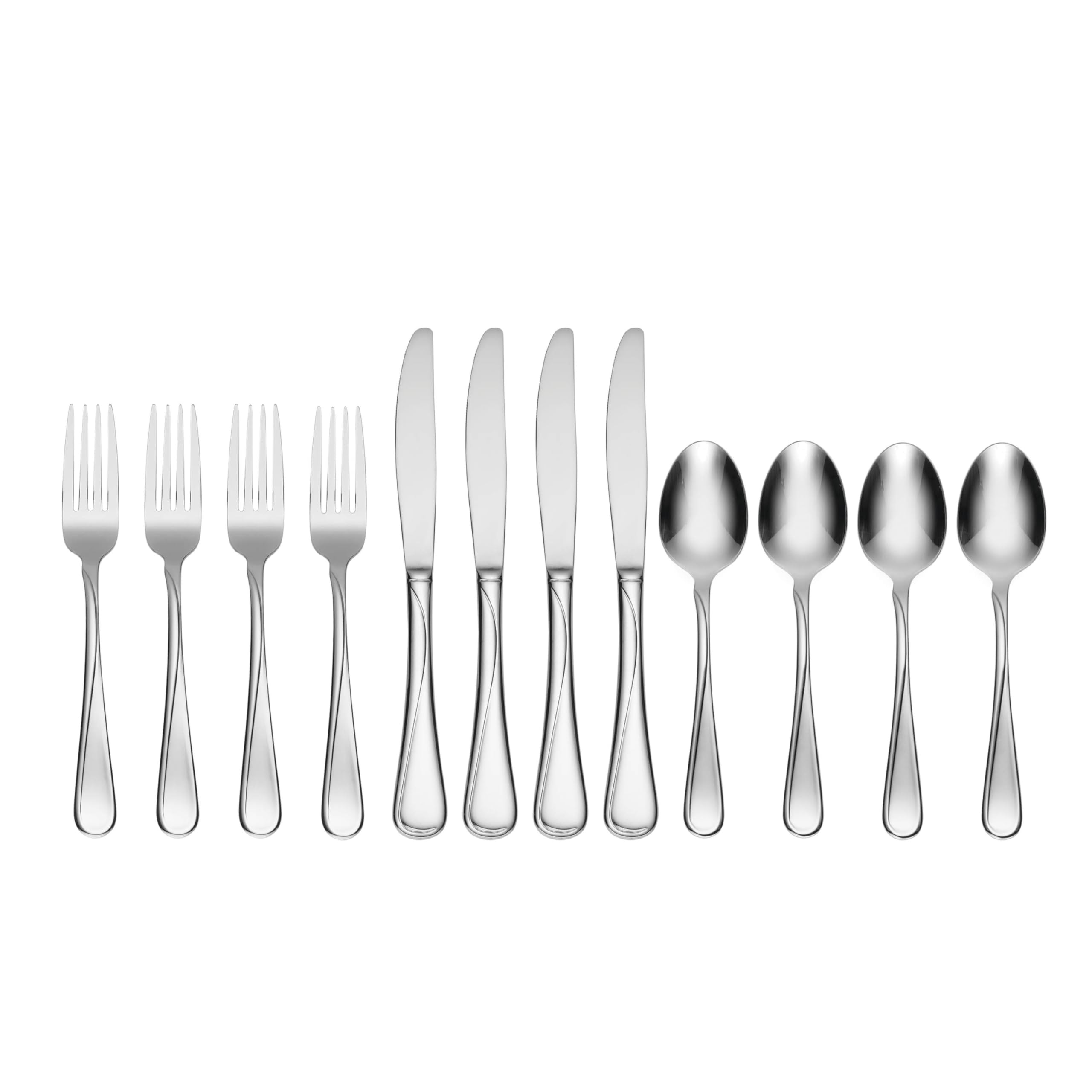 Oneida Flight 12-Piece Stainless Steel Flatware Set, Service For 4