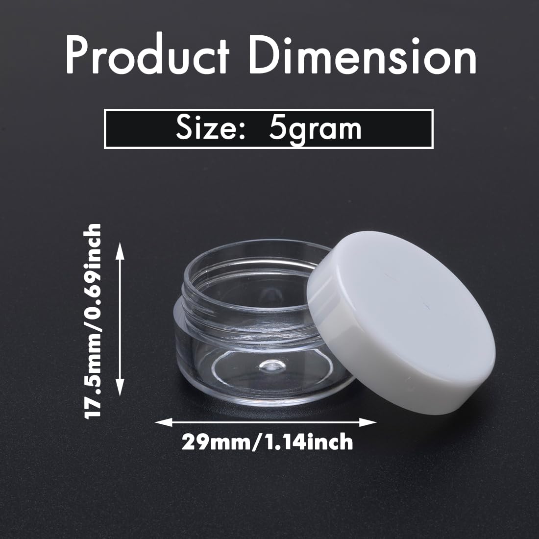 5 Gram Sample Containers With White Lids, 25 Count 5Ml Sample Jars, Empty Cosmetic Containers With Lids, Small Makeup Travel Con