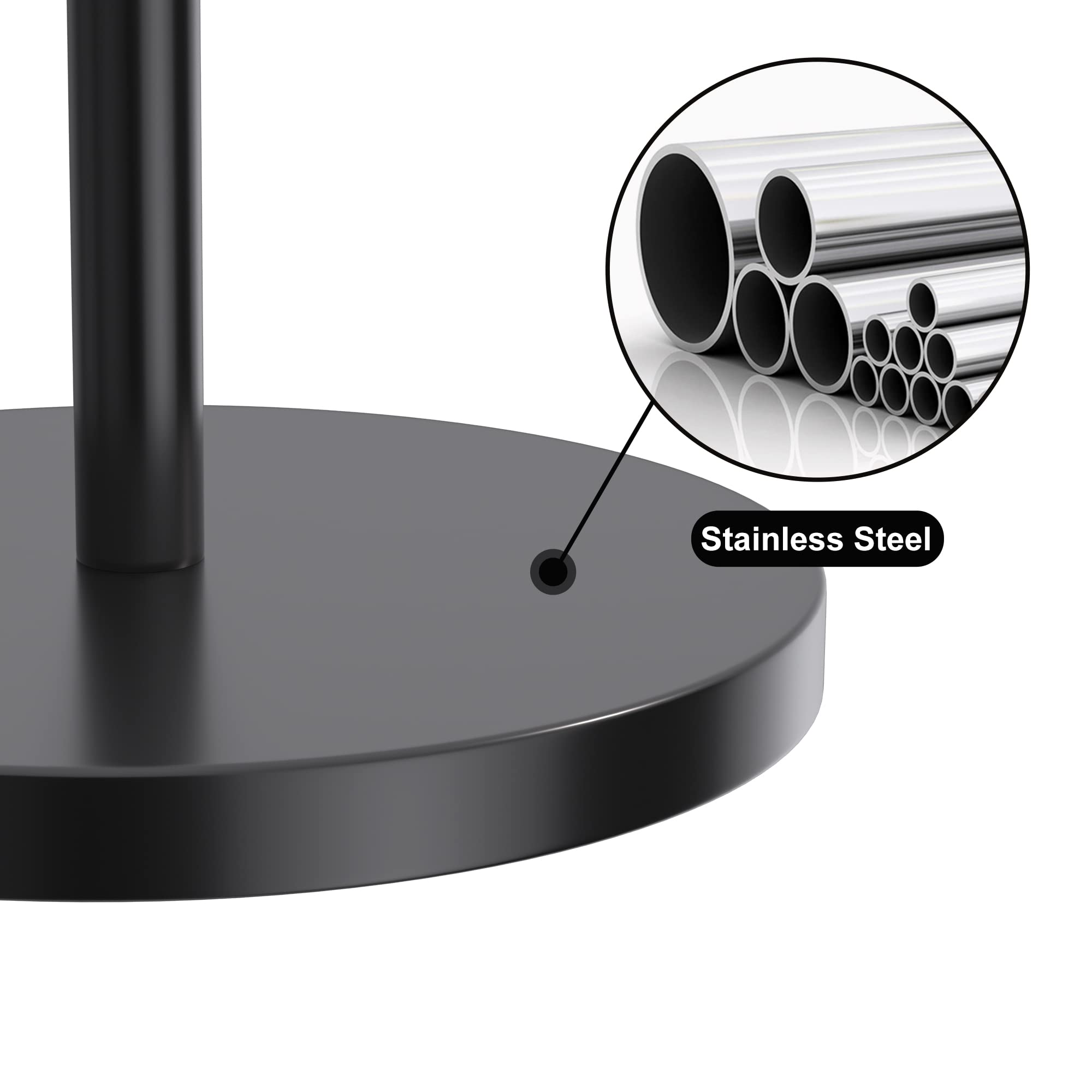Toilet Paper Holder Stand(with Reserve Function)  Free-Standing Toilet Paper Storage Holder  Stainless Steel Toilet Roll Holder Stand for Bathroom & Toilet Spare Rolls Storage
