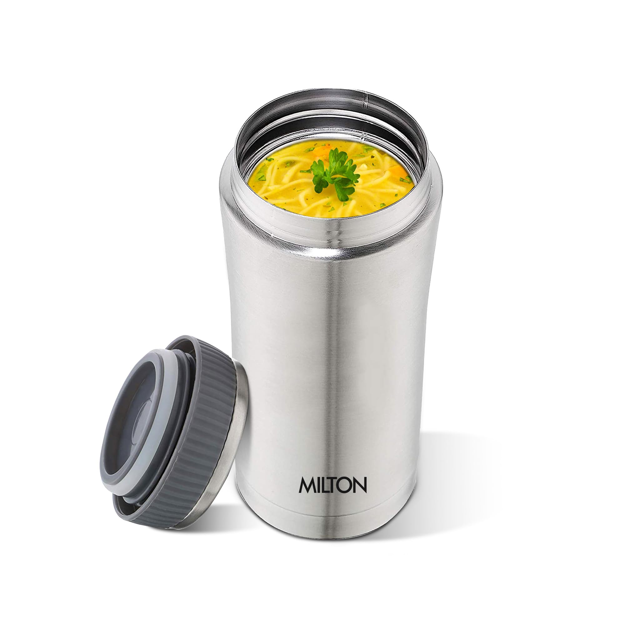 Milton Optima 350 Thermosteel Hot and Cold Flask, 350 ml, Silver | Vacuum Insulated | Rust Proof | Leak Proof | Tea | Coffee | J