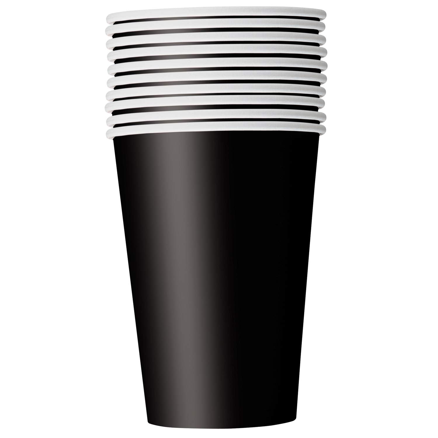 Premium Black Paper Cups - 9 Oz (Pack Of 14) - Elegant & Eco-Friendly Party Drinkware - Perfect For Birthdays, Showers, & Specia