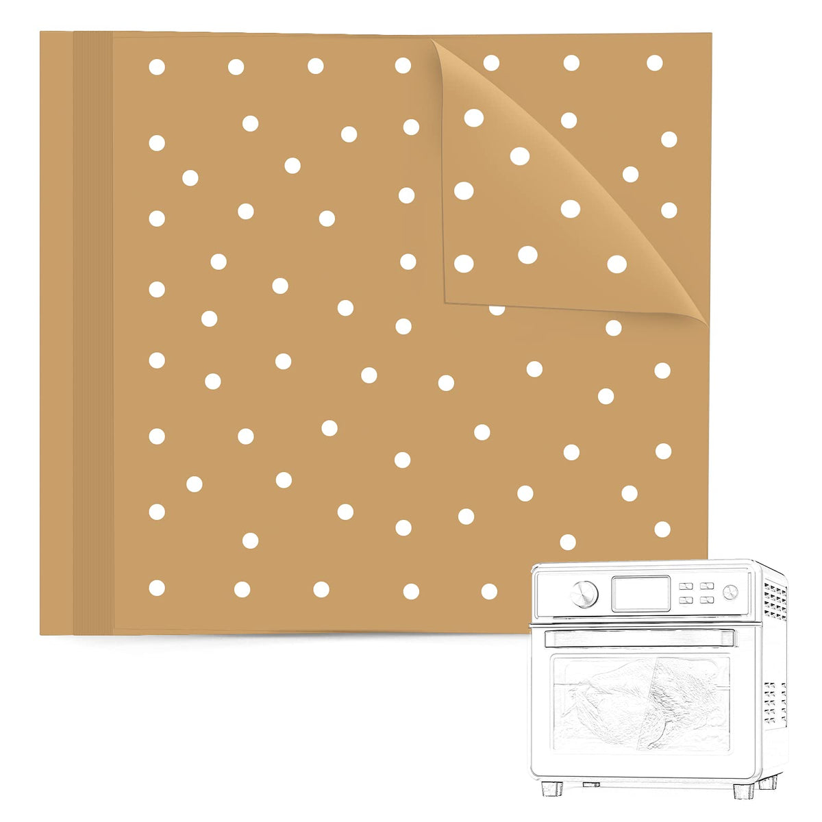 Bykitchen Air Fryer Oven Liners, 11X12 Inches, Nonstick Unbleached Rectangular Air Fryer Parchment Paper For Ninja Foodi Air Fry