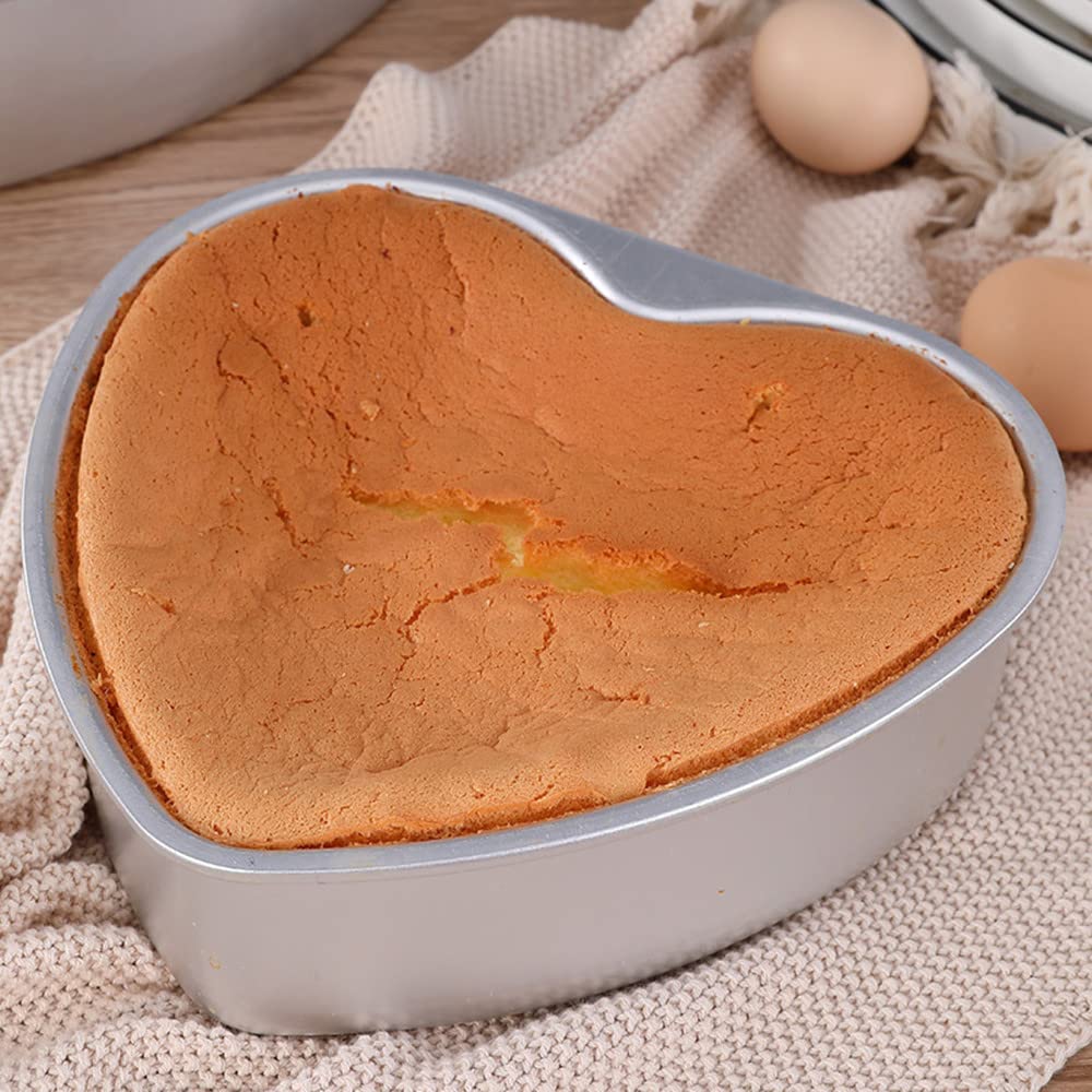 Xiyuan Set Of 4 Cake Pans, Heart Shaped Cake Baking Moulds, Mini Cake Pans, Aluminium Cake Pans 3 Inch, 4 Inch, 5 Inch, 6 Inch,