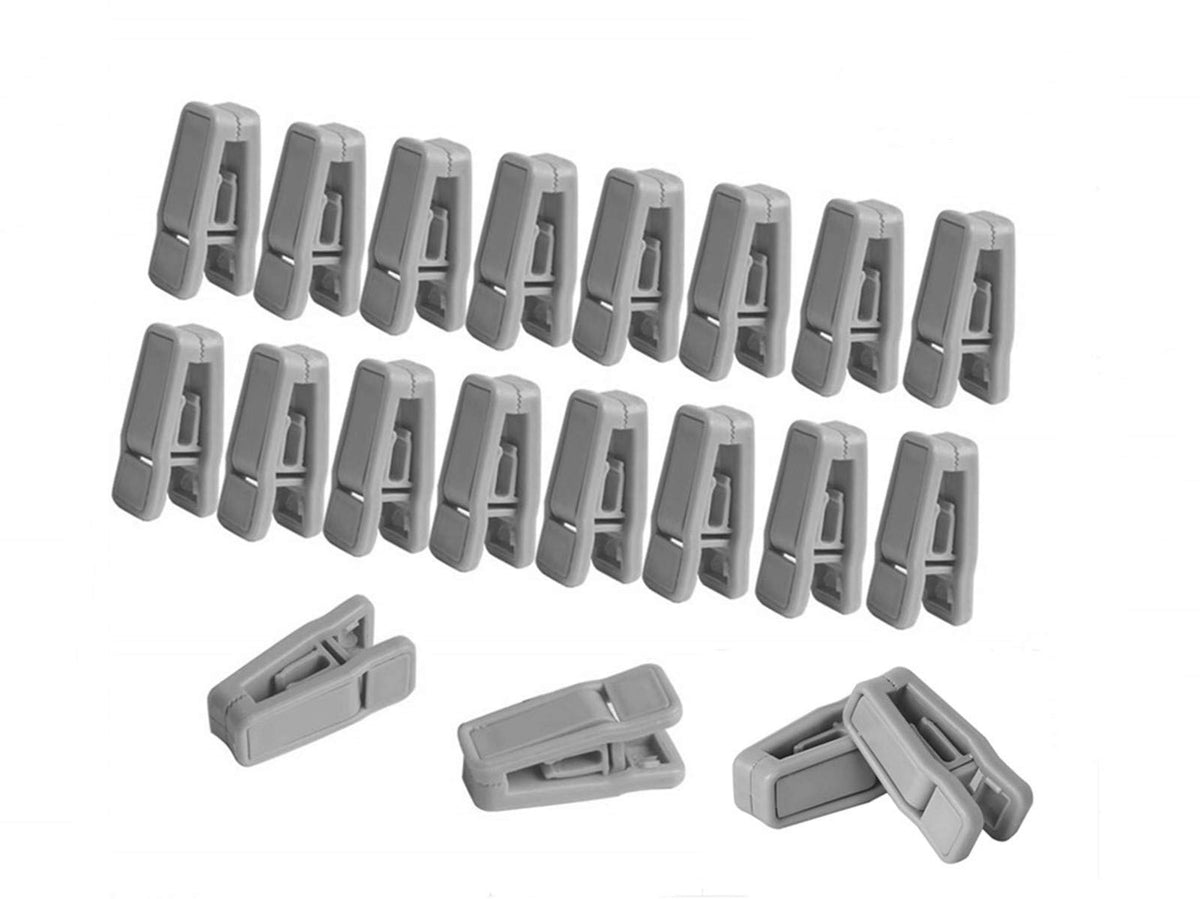 Aoshang 20 Pack Plastic Finger Clips For Hangers,Slim-Line Finger Clips Plastic Hanger Clip For Velvet Hangers Or Hanger (Gray)