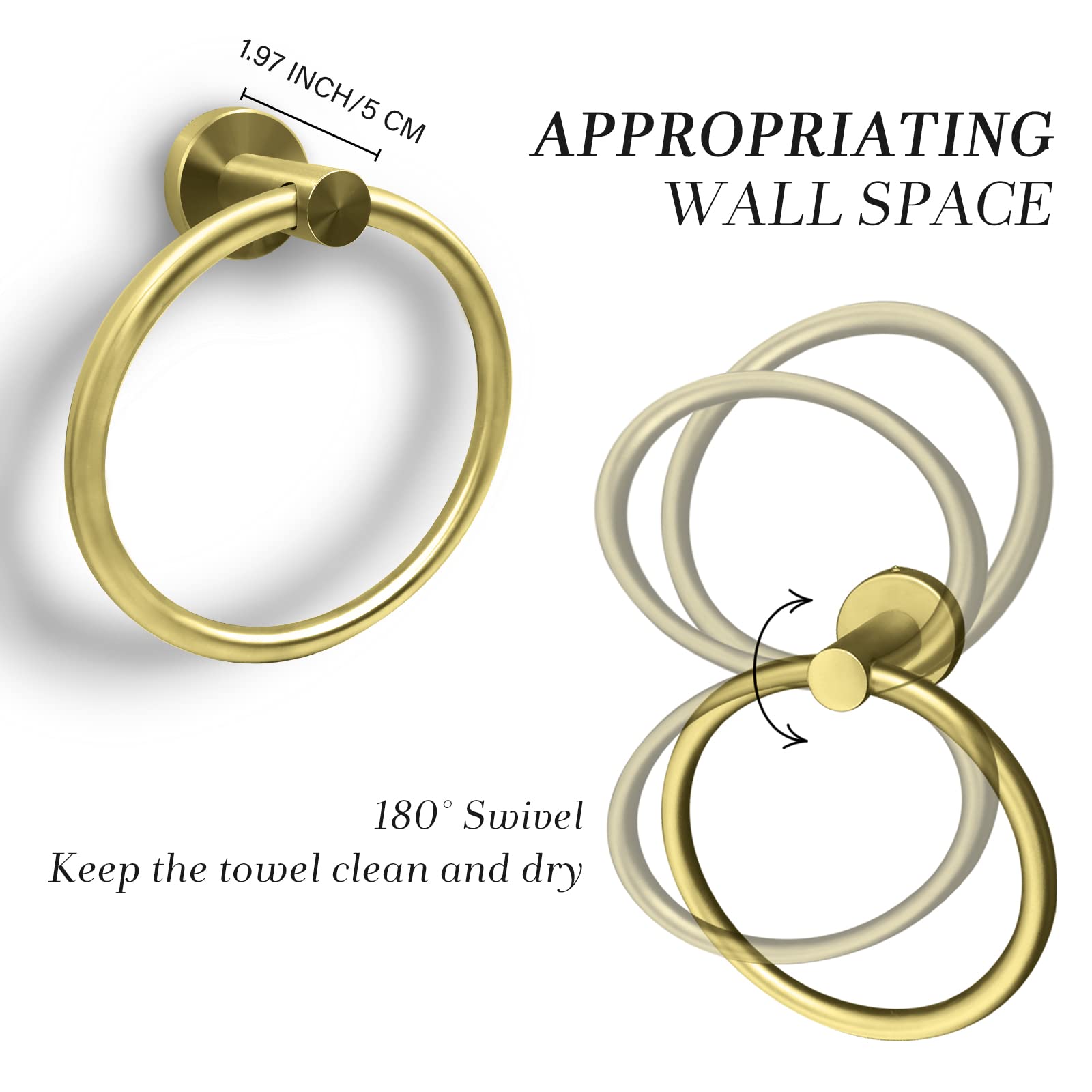 Gold Towel Ring,Hand Towel Holder For Bathroom Wall Mounted,Bathroom Towel Holder,Bathroom Towel-Racks,Bathroom Hardware Simple