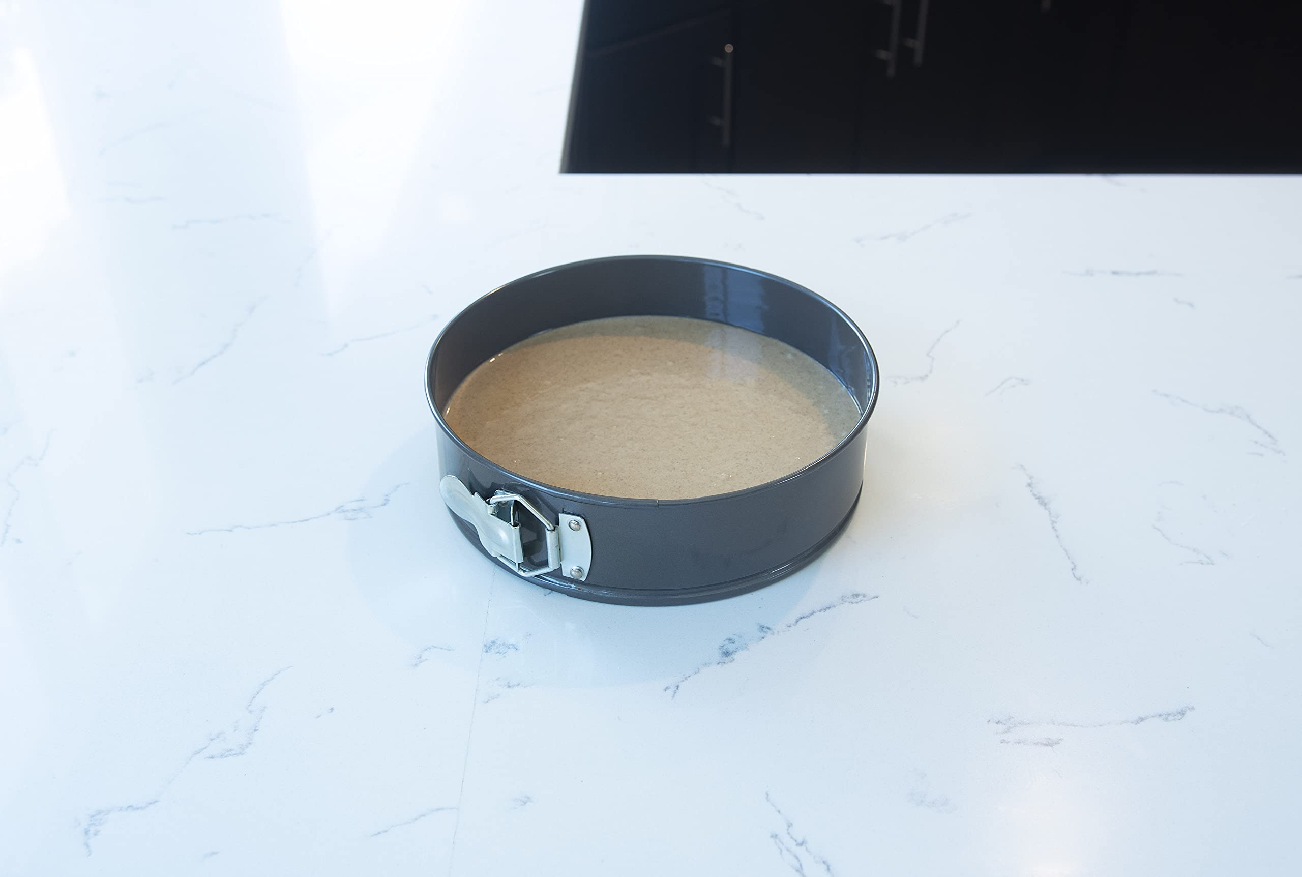 Confection Stand Durable Clasp, Expandable Sides Springform Pan Set, Standard, Gray