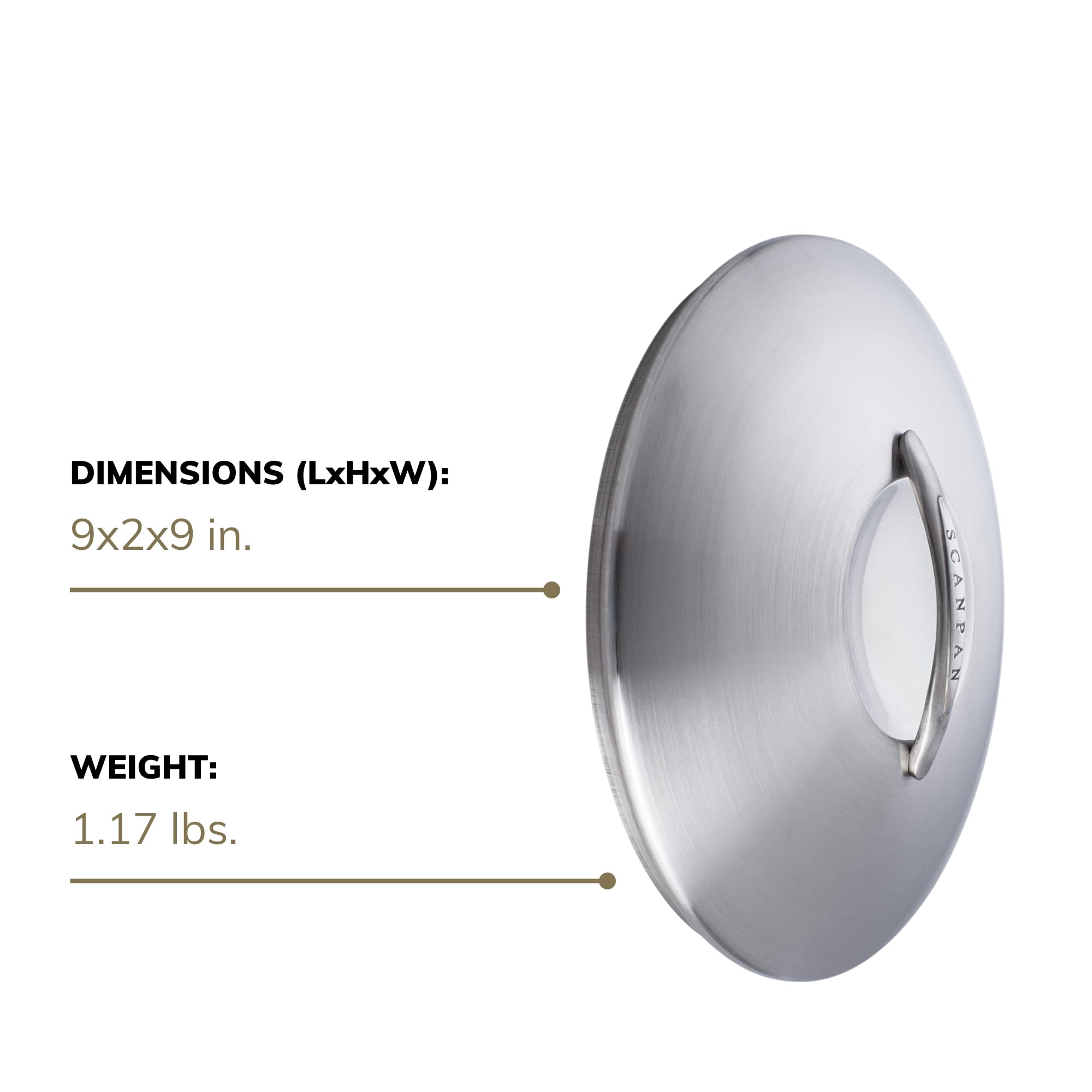 Scanpan Professional 8    Stainless-Steel Lid - Fits Any Pan With Same Diameter - Dishwasher & Oven Safe