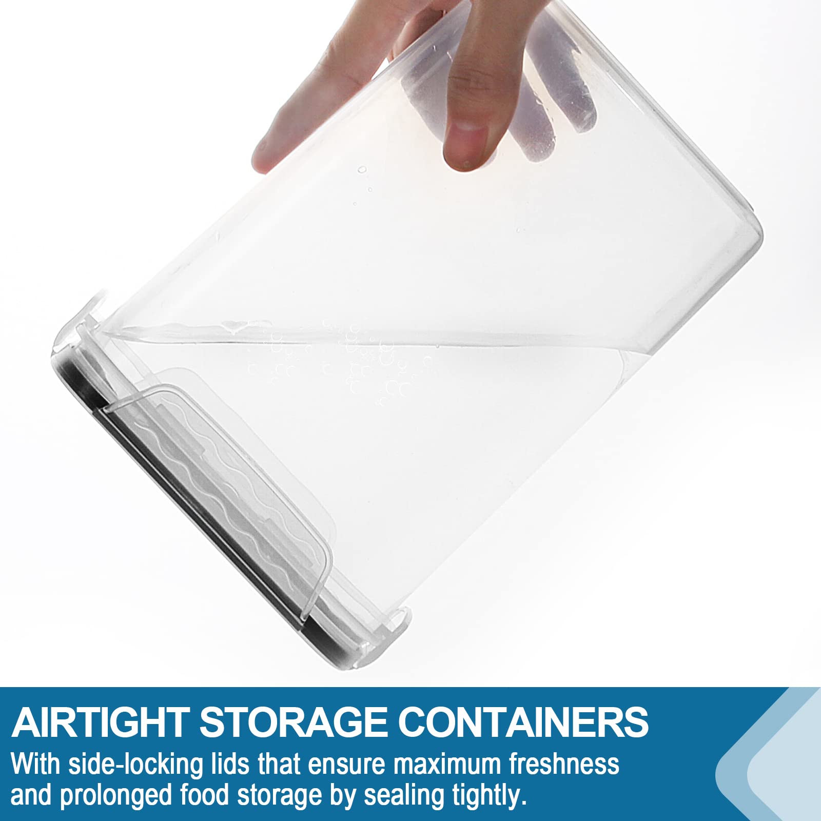 VERONES Large Tall Airtight Food Storage Containers  10 PACK Plastic Airtight Kitchen & Pantry Organization  Ideal for Flour & Sugar Plastic Canisters with Labels