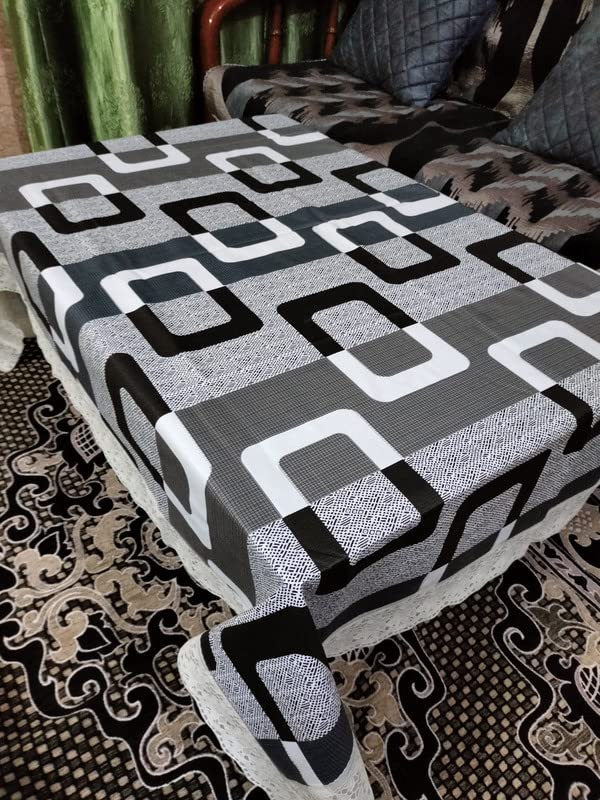 ROYAL  NEST  Medium Size 2 to 4 Seater (40 INCH x 60 INCH) 3D Table Cover Self Design Plastic Box, Black Color Table Cover