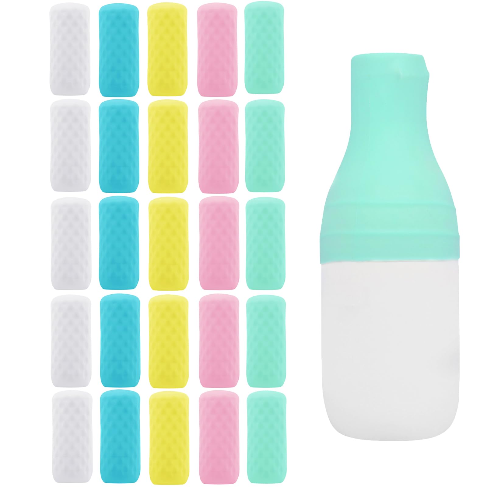 Foroume 25 Pack Travel Essentials Silicone Bottle Covers, Cruise Ship Essentials, Travel Accessories Luggage For Women Men, Elas