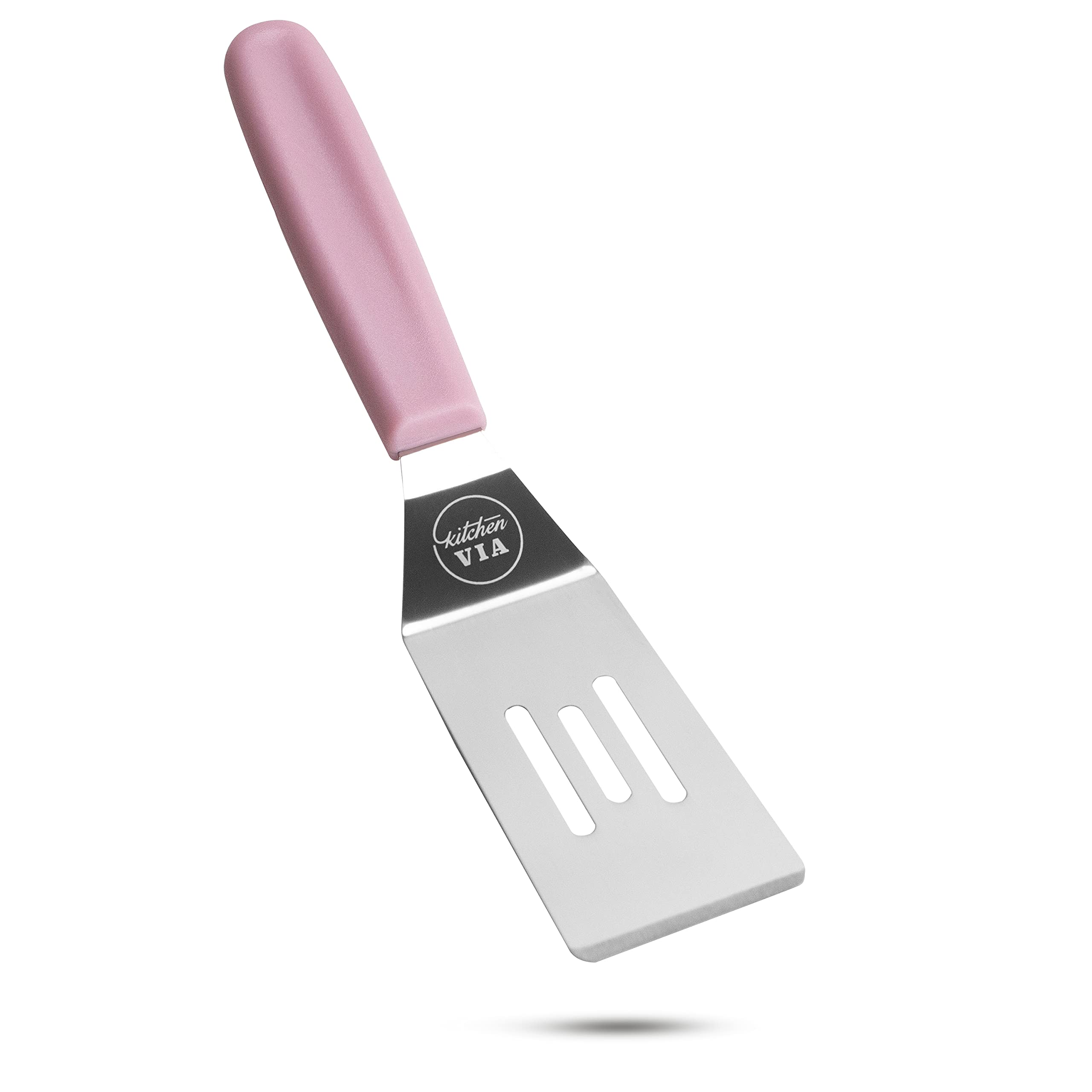 Kitchenvia Pink Handle Cookie Spatula - Small, Non-Stick, And Heat-Resistant Handle For Perfect Pastries, Pancakes, And Pizza