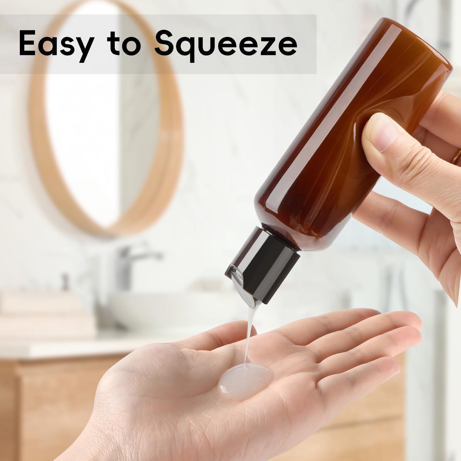 Tuzazo 10 Pack 3.4 Oz Amber Plastic Travel Bottles For Toiletries Tsa Approved Leakproof Travel Size Containers Empty Small Plas