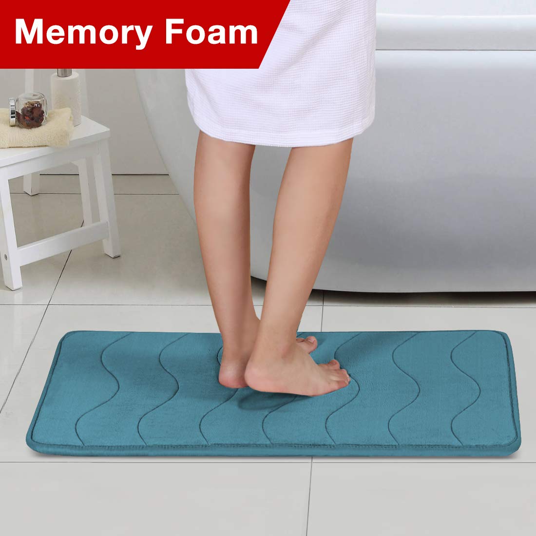 Flamingo P Memory Foam Bath Mat Bath Mats For Bathroom Extra Soft Absorbent Bathroom Rugs Non Slip Bath Rug Machine Washable Bat