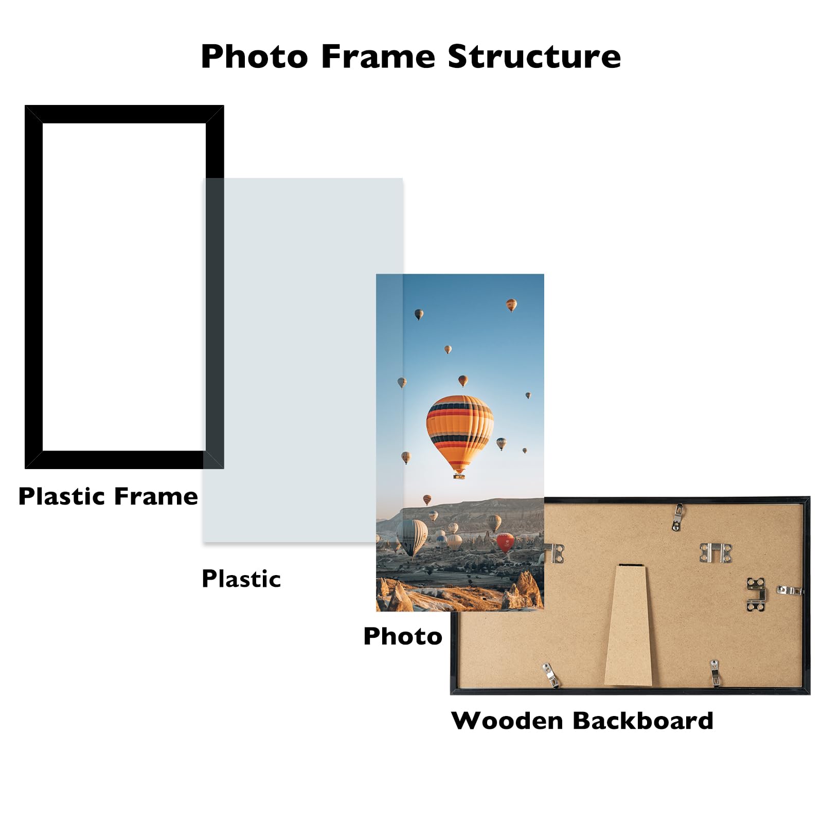 JCJMY 5x9 Picture Frame Black for Wall Hanging or Tabletop, Wall Mounting Horizontally or Vertically, 5 x 9 Wall Gallery Poster