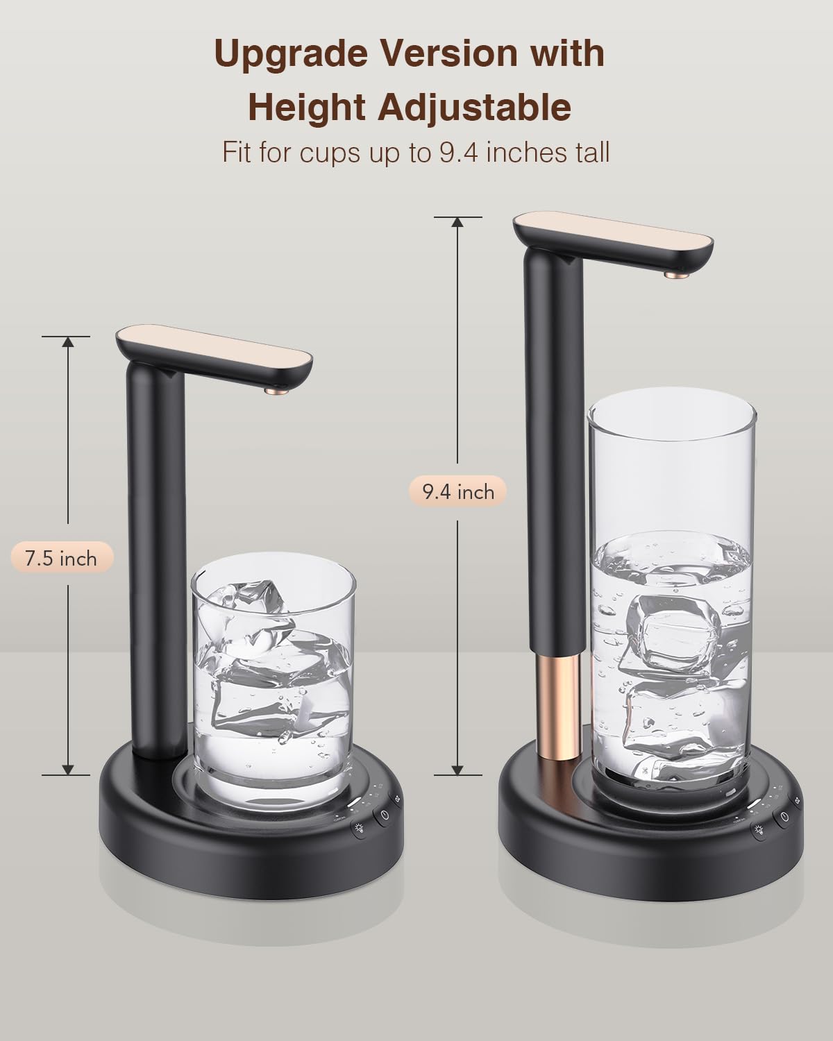 Desktop Water Bottle Dispenser, Nerveol 5 Gallon Water Dispenser Portable Electric Water Bottle Pump For Universal 1-5 Gallon Bo