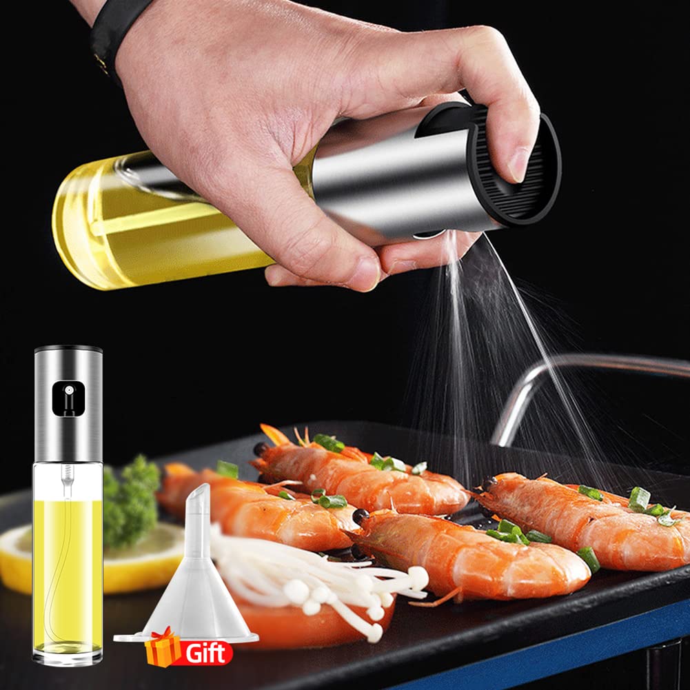 Olive Oil Sprayer For Cooking Oil Spritzer Mister For Air Fryer Glass Bottle For Vinegar Vegetable Oil Portable Kitchen Gadgets