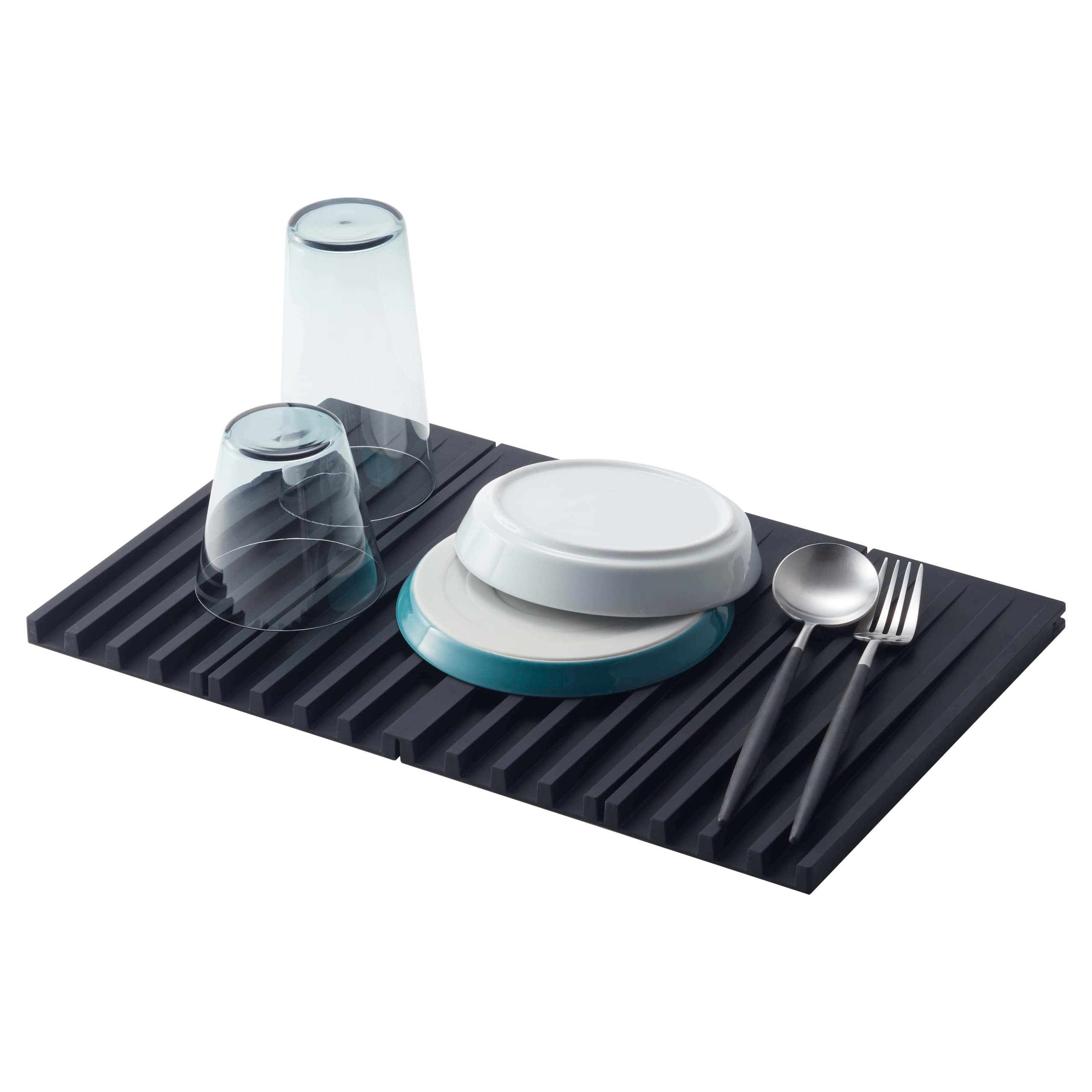 Yamazaki Home Tower Foldable Drainer Tray - Kitchen Dish Drying Mat