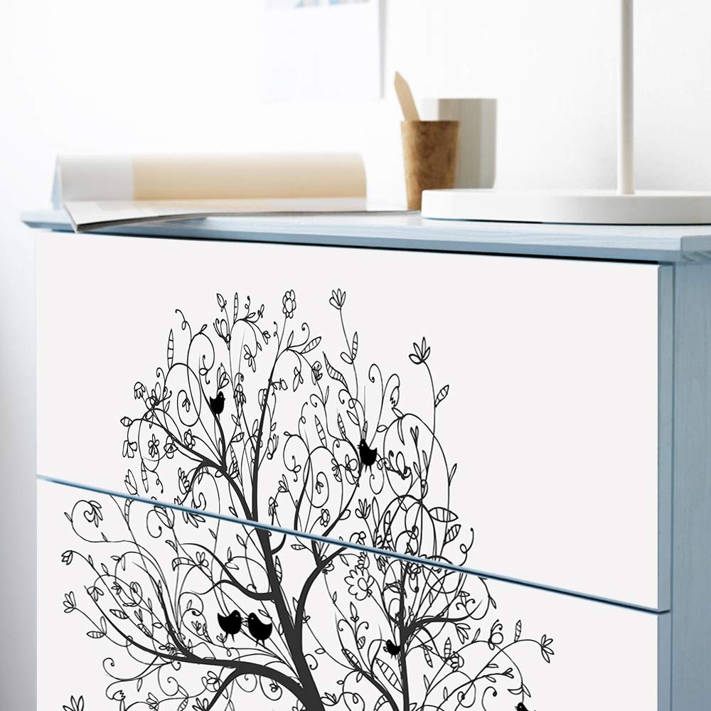 Self-Adhesive Dresser Sticker, Peel And Stick Furniture Stickers/Decals, Removable Furniture Skin (002, Malm)