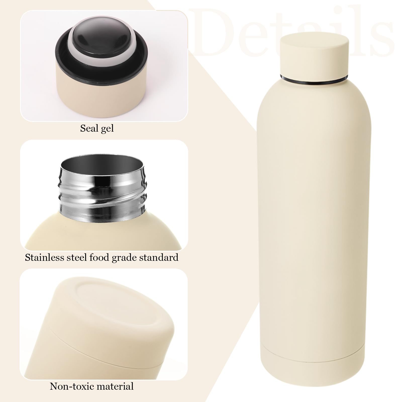 Bokon 10 Pcs Stainless Steel Water Bottle Bulk Christmas Employee Week Gifts School Double Layer Vacuum 17 oz Small Mouth Sport
