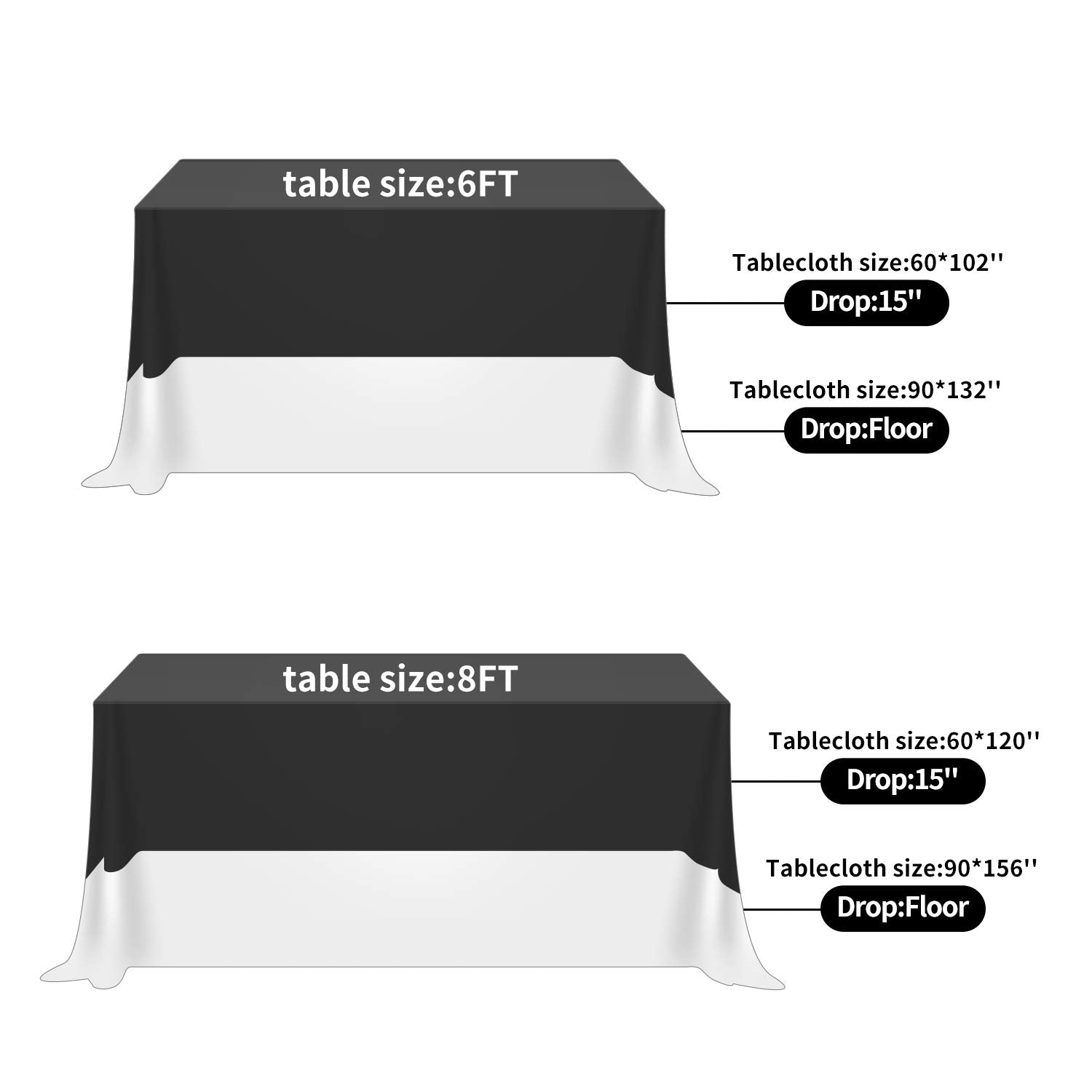 Fokitut 2 Pack Waterproof Rectangle Tablecloth, 60X120 Inch,Stain Resistant And Wrinkle Polyester Table Cloth, Fabric Table Cove