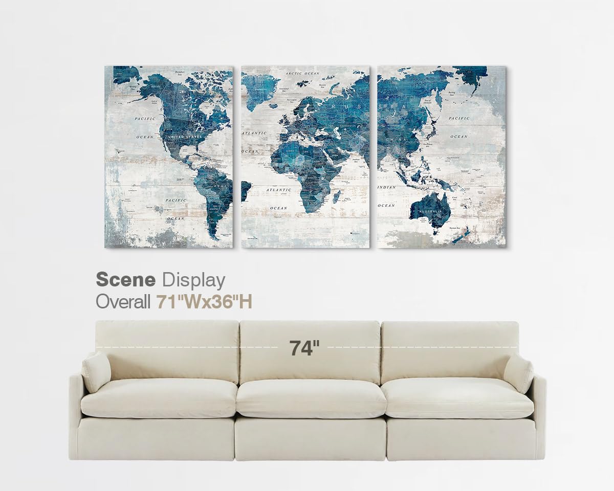 Living Room Wall Art Office Pictures Wall Decor For Bedroom Canvas World Map Art Kitchen Decor Framed Paintings For Wall Decorat