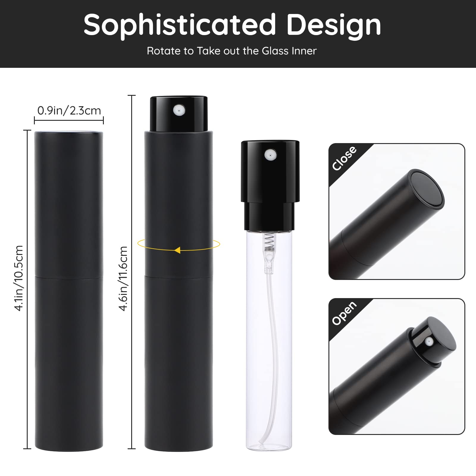 Segbeauty Perfume Travel Refillable, 5 Packs 10Ml Fine Mist Spray Bottles With Funner And Dropper, Empty Travel Size Atomizer Sp